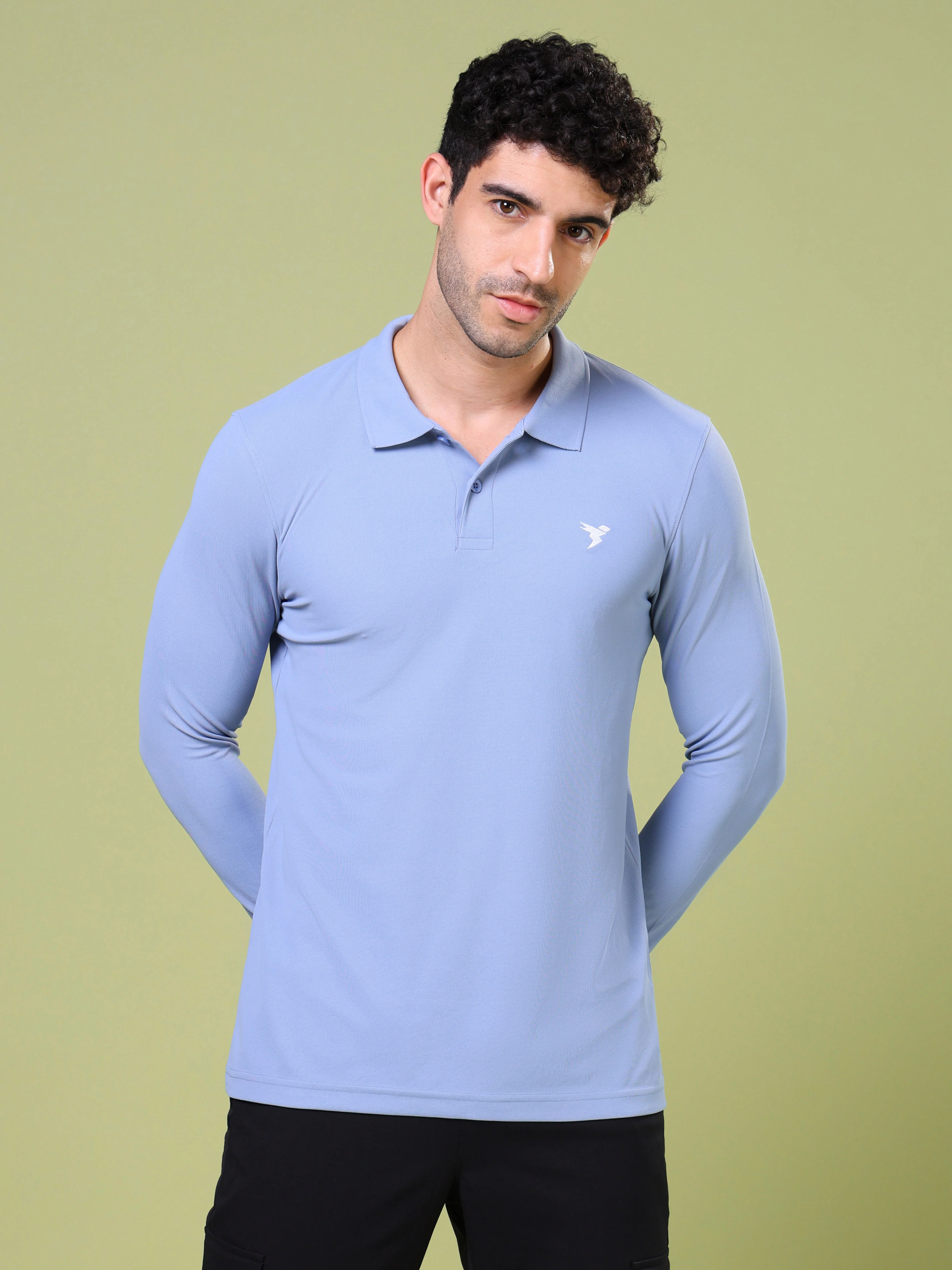 Men Solid Slim Fit Polo T-shirt with MATPIQ - Image 2