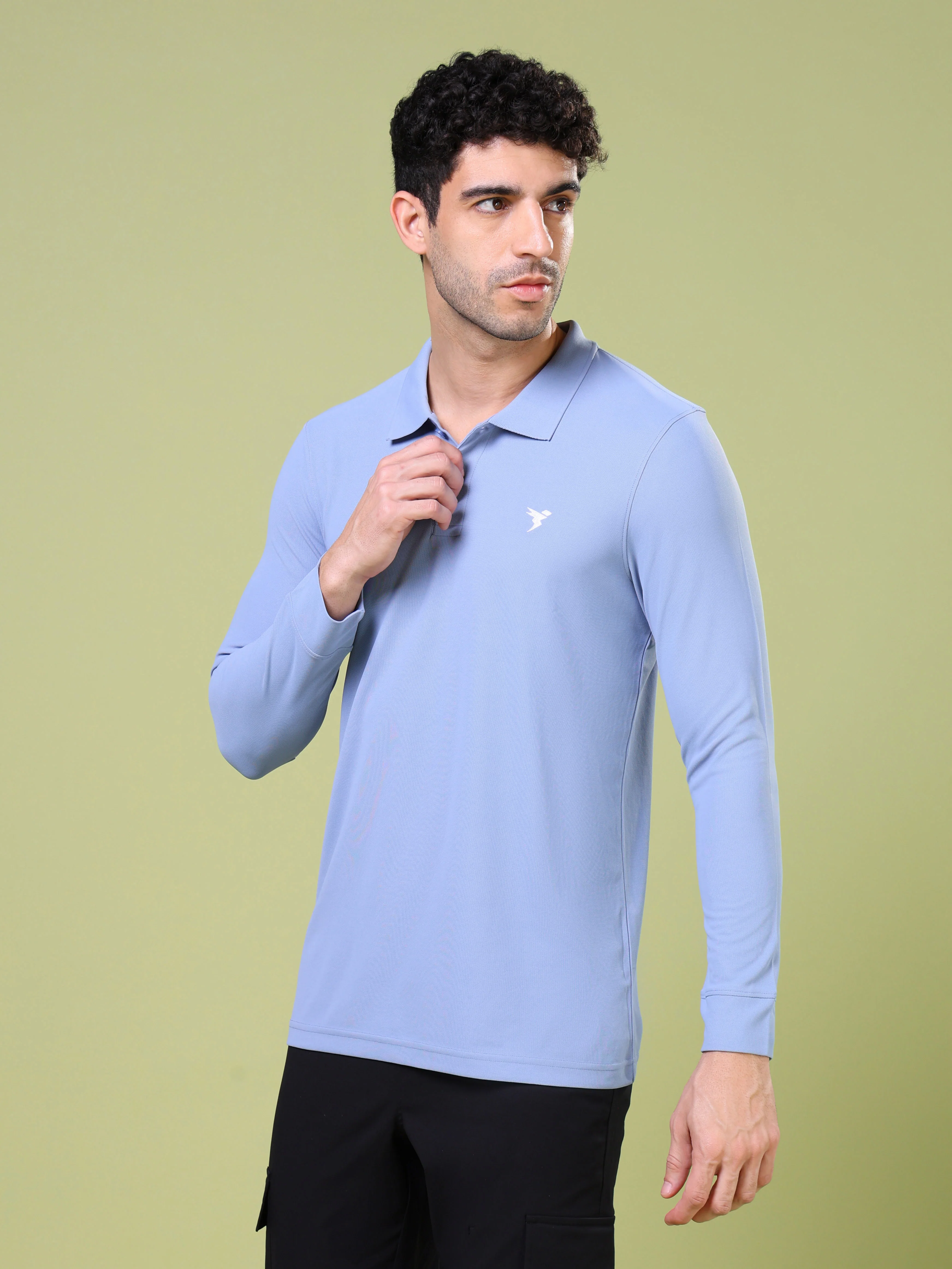 Men Solid Slim Fit Polo T-shirt with MATPIQ - Image 4