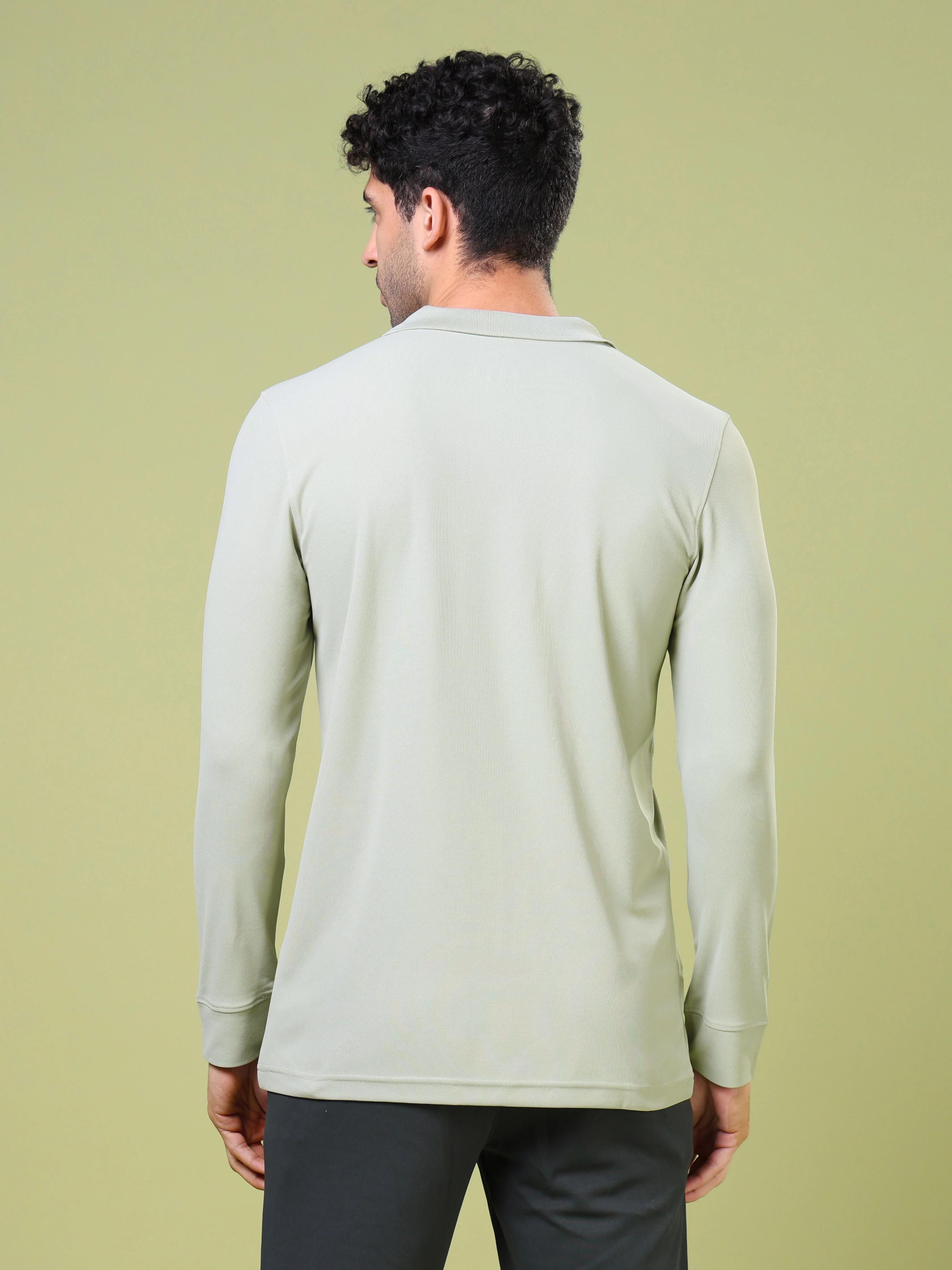 Men Solid Slim Fit Polo T-shirt with MATPIQ - Image 3