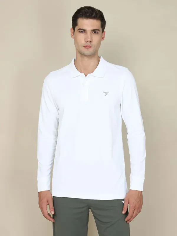 Men Solid Slim Fit Polo T-shirt with MATPIQ - Image 3