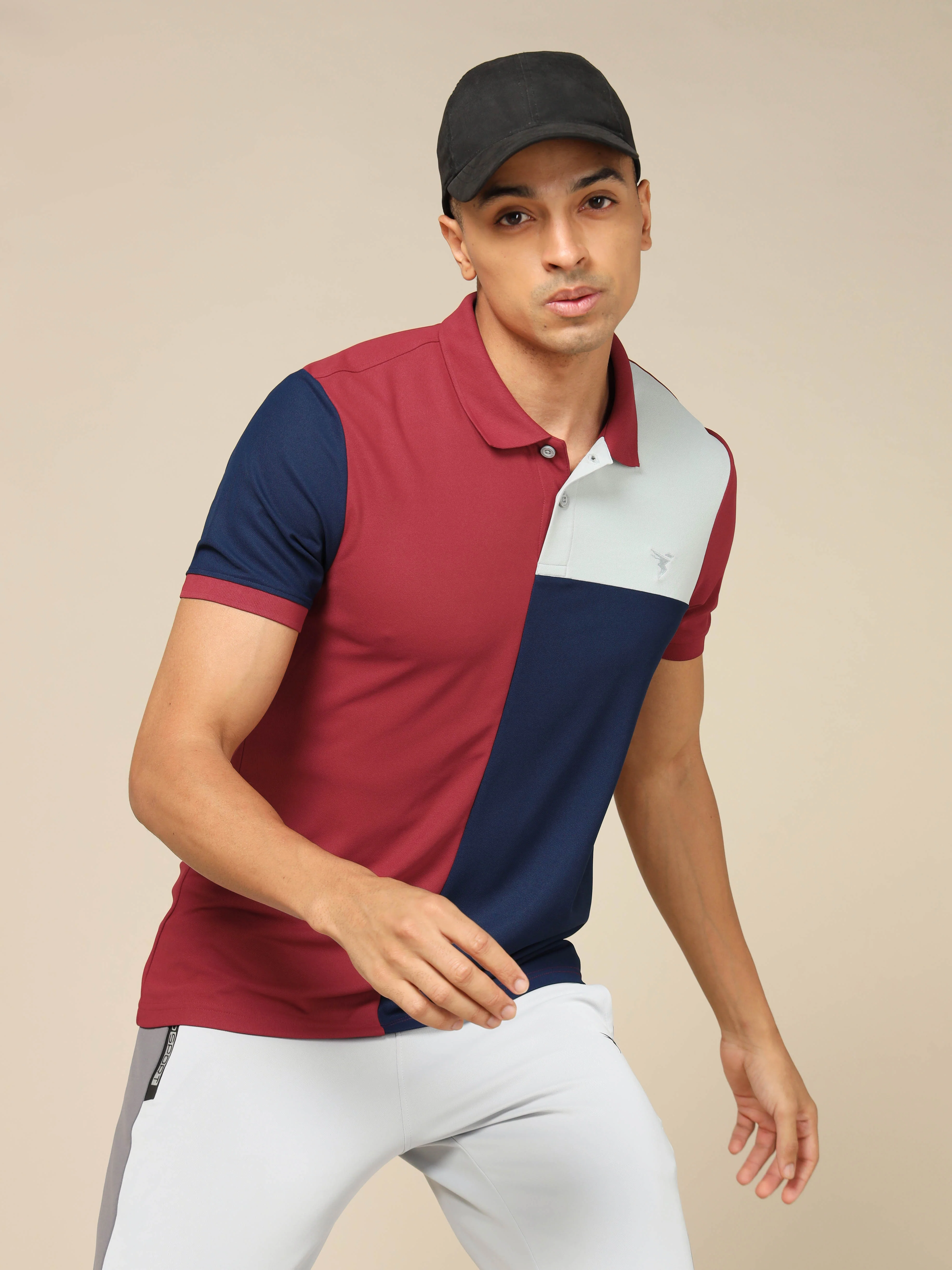 Men Colorblock Slim Fit Polo T-shirt with TECHNO COOL+ - Image 2
