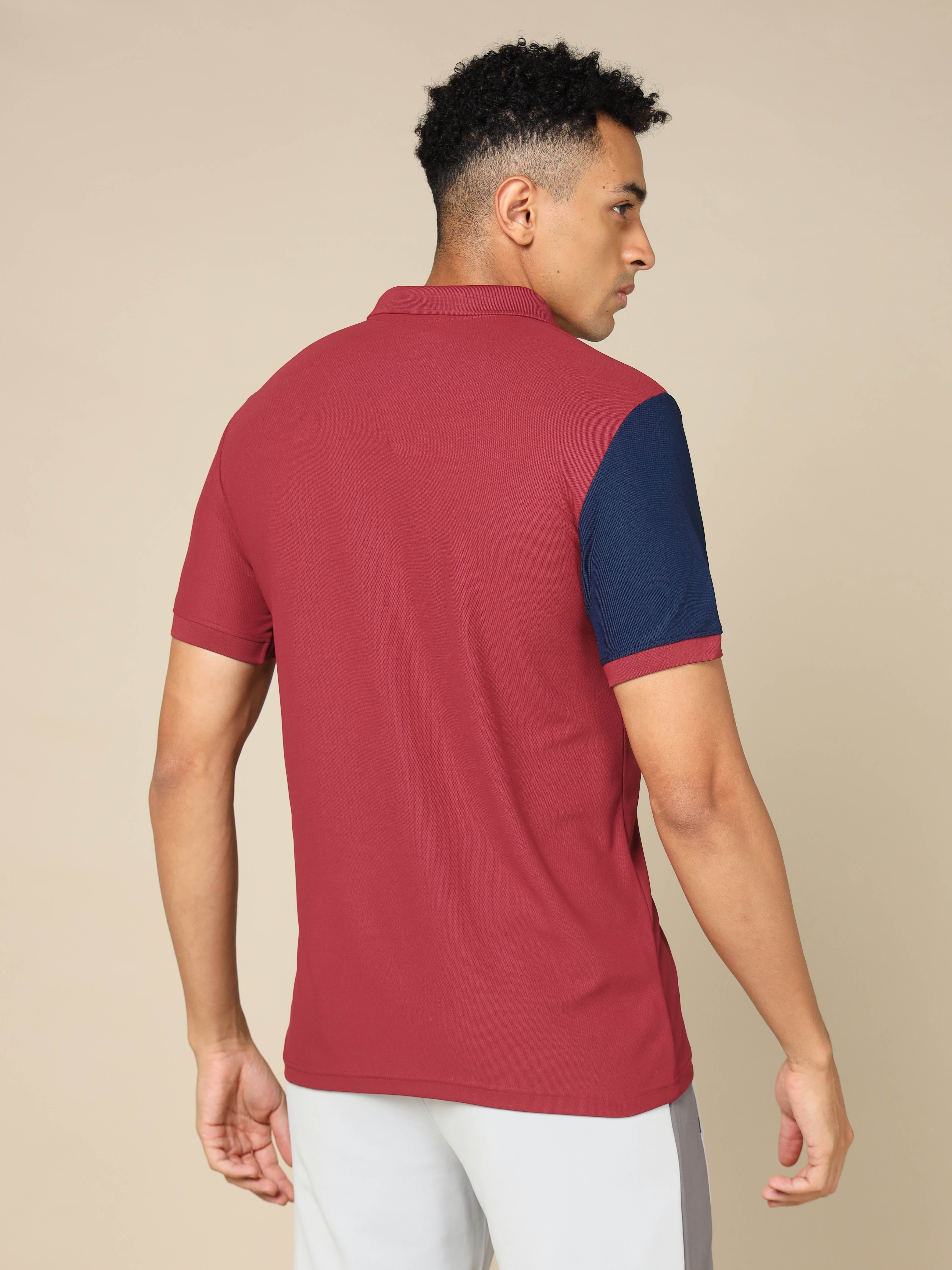 Men Colorblock Slim Fit Polo T-shirt with TECHNO COOL+ - Image 3