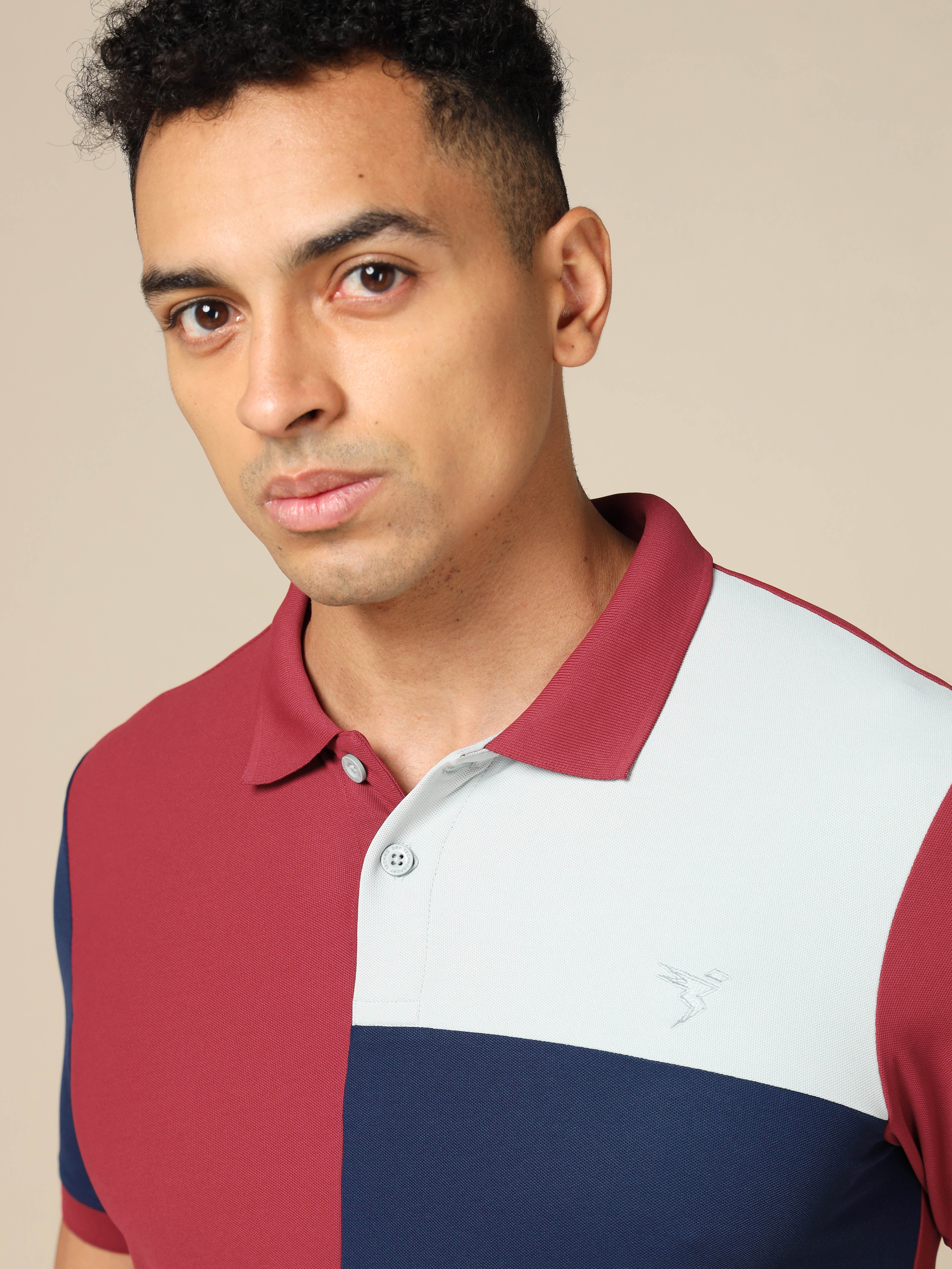Men Colorblock Slim Fit Polo T-shirt with TECHNO COOL+ - Image 6