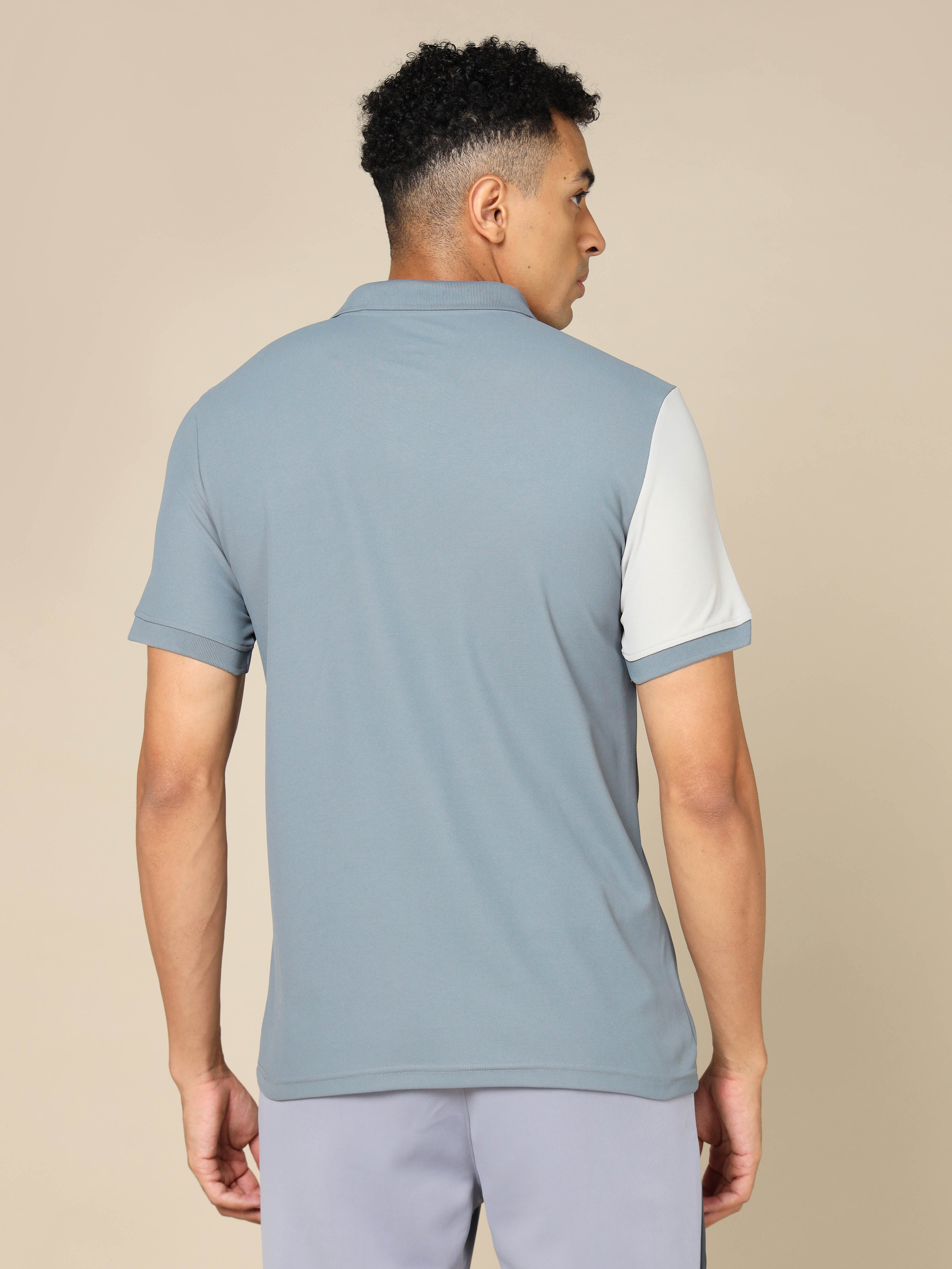 Men Colorblock Slim Fit Polo T-shirt with TECHNO COOL+ - Image 3