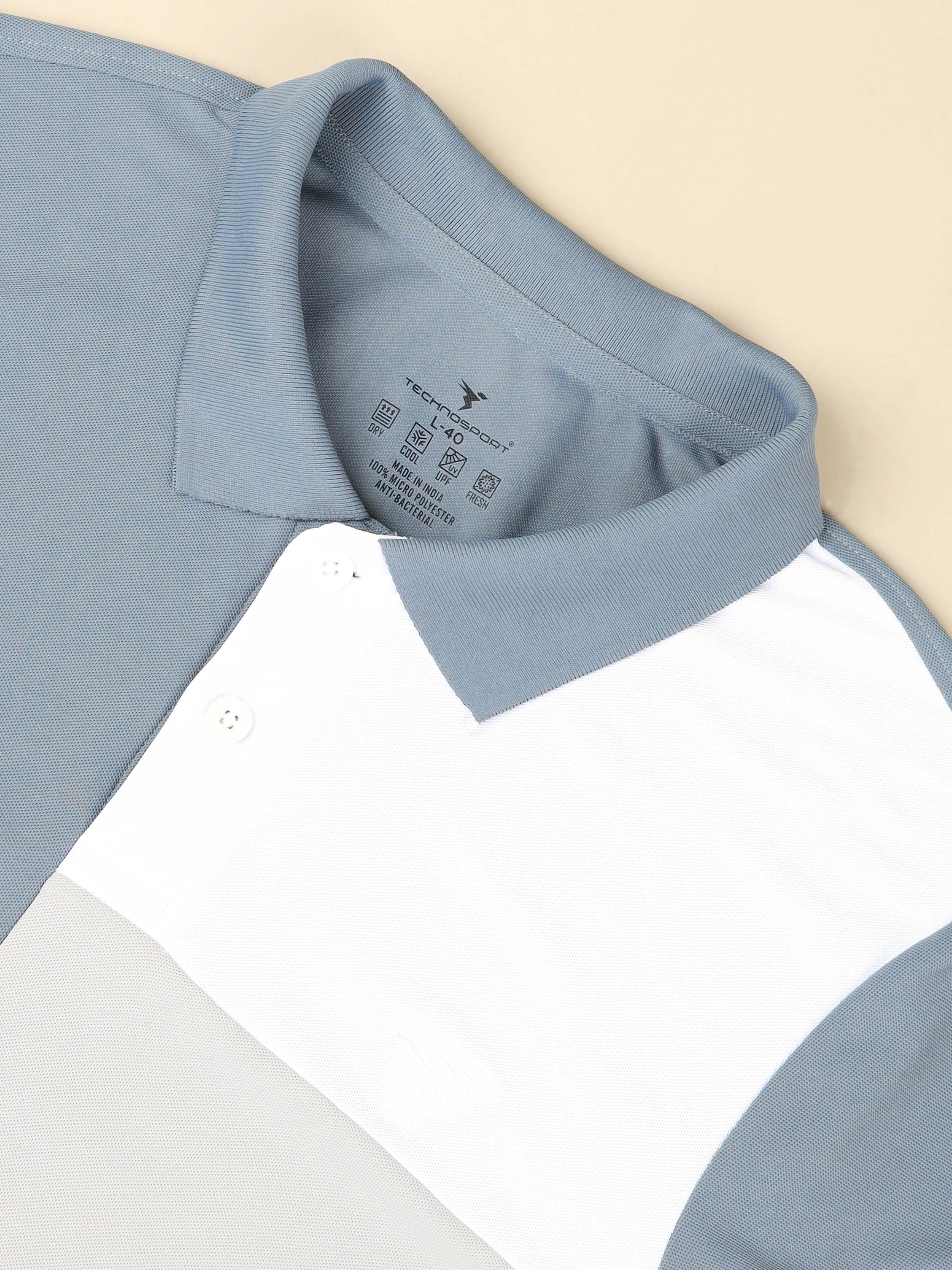 Men Colorblock Slim Fit Polo T-shirt with TECHNO COOL+ - Image 6