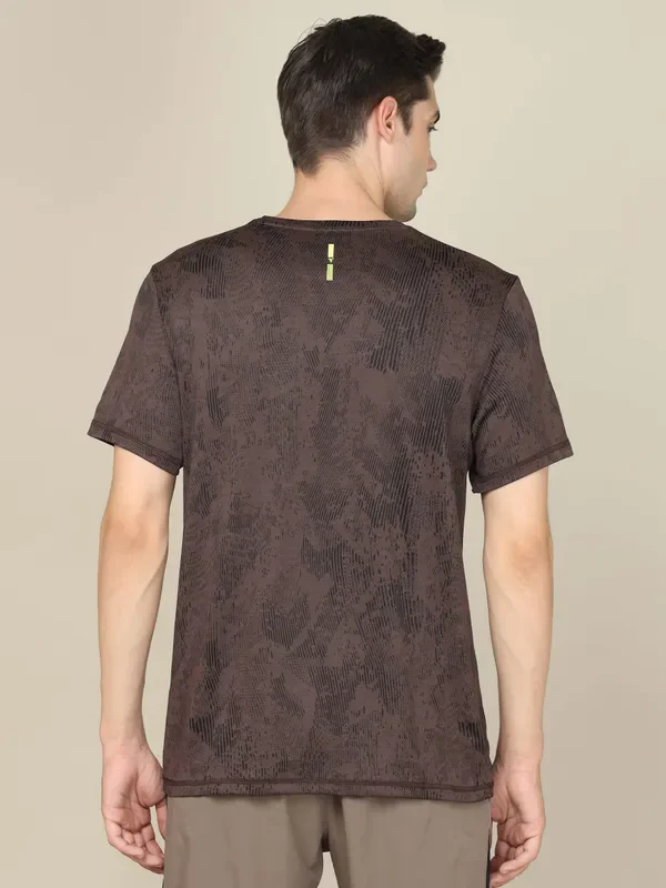 Men Jacquard Slim Fit Crew Neck T-shirt with DOUBLE COOL - Image 3