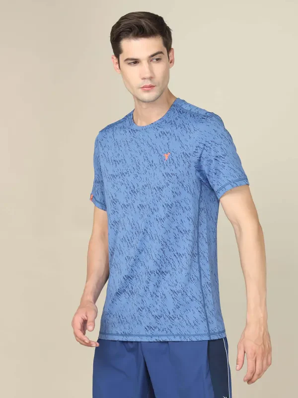 Men Jacquard Slim Fit Crew Neck T-shirt with DOUBLE COOL - Image 5