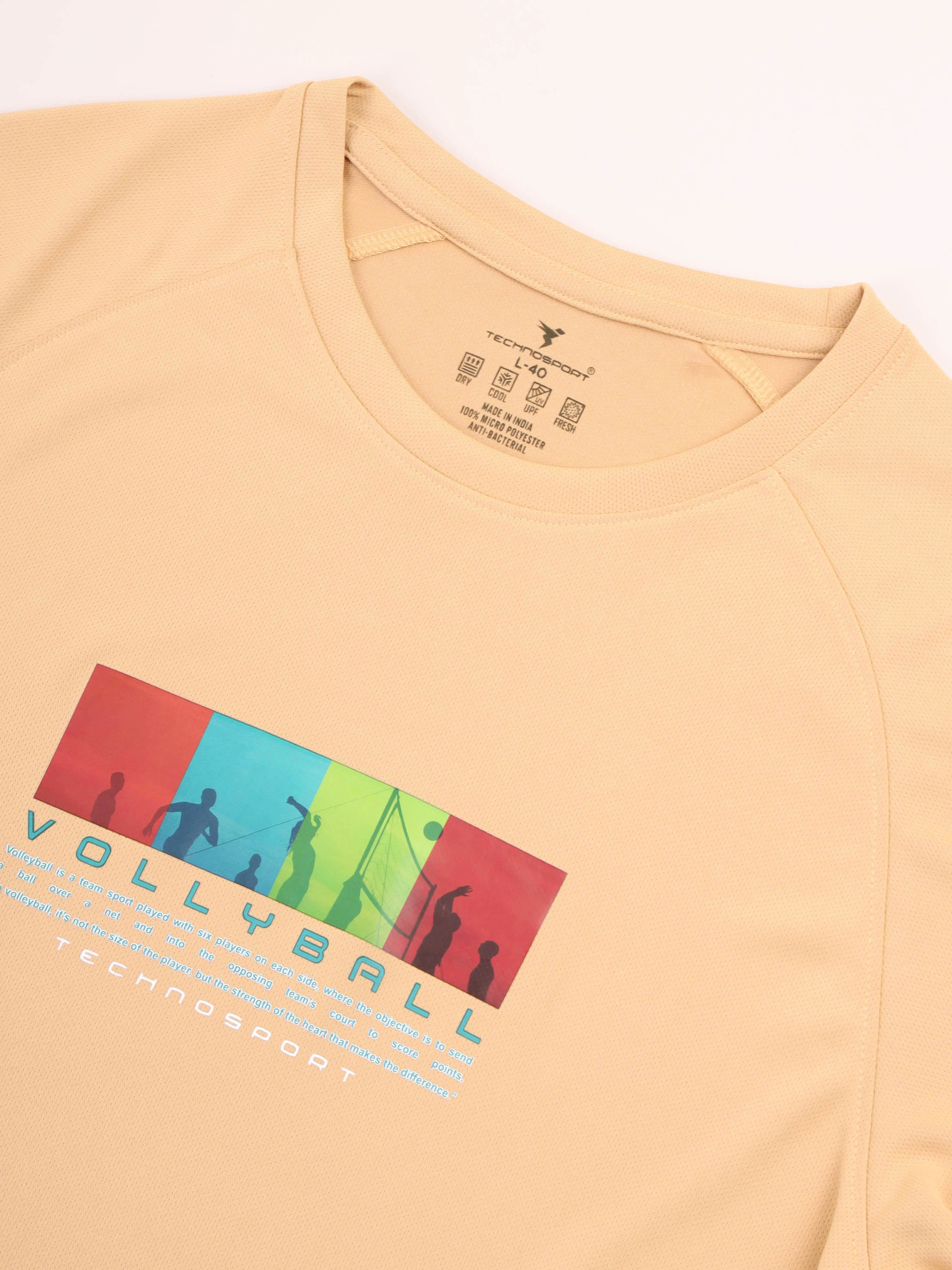 Men Graphic Printed Slim Fit Crew Neck T-shirt with TECHNO COOL+ - Image 7