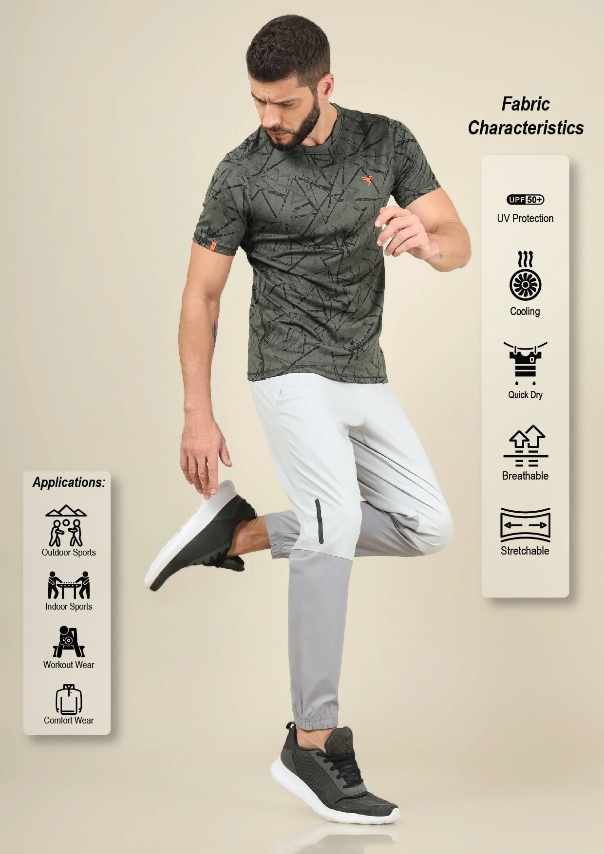 Men Colorblock Slim Fit Joggers with TECHNOLITE STRETCH - Image 4