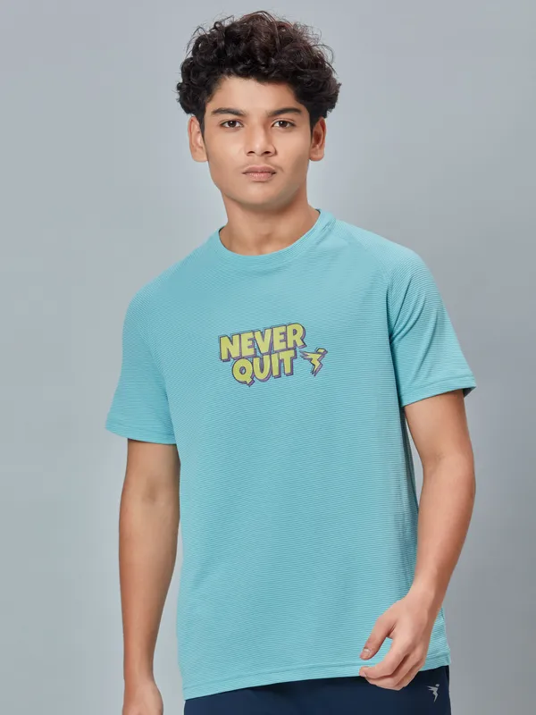 Boys Typography Printed Slim Fit Crew Neck T-shirt with ELASTO PLUS - Image 5