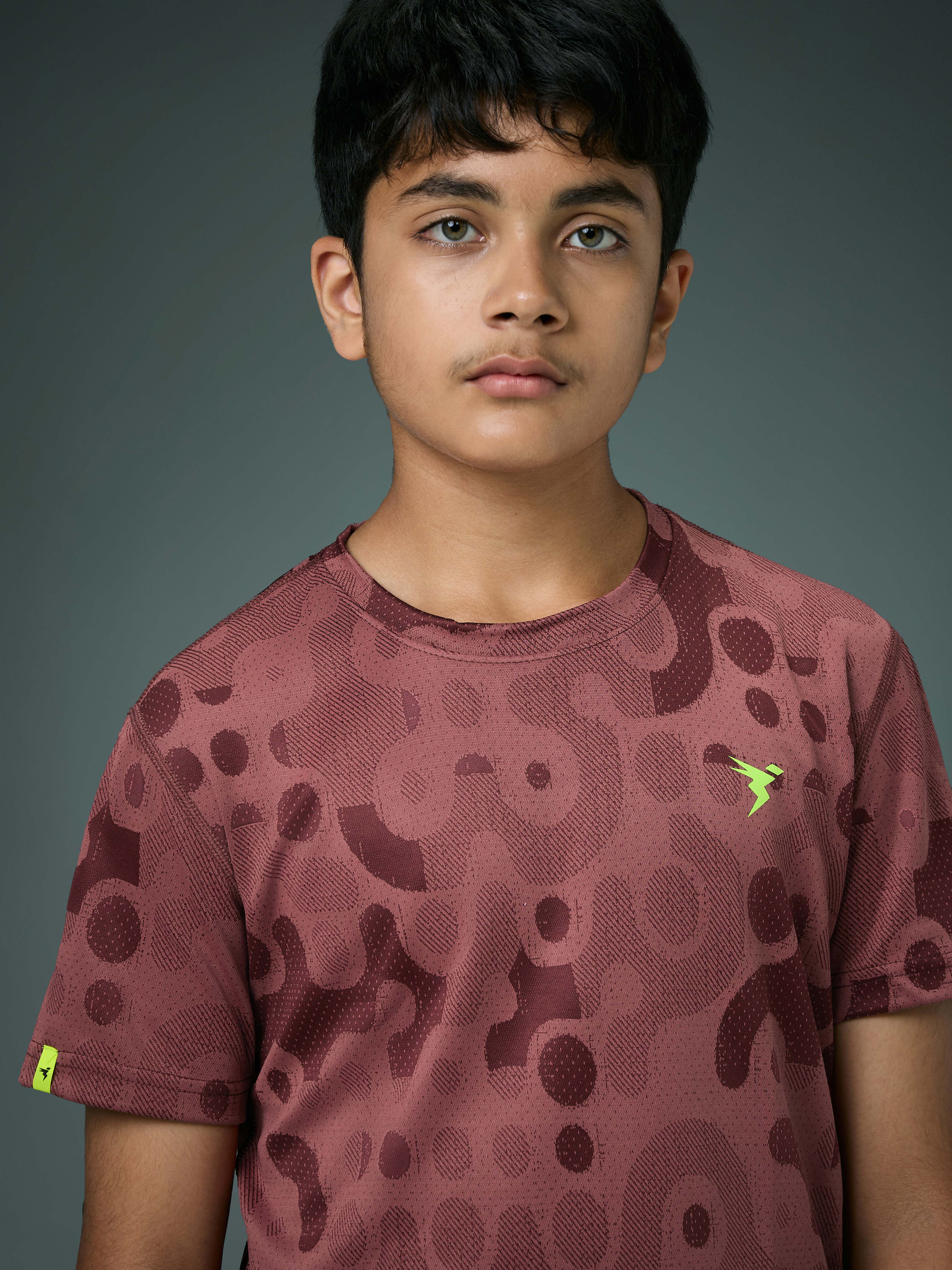 Boys Self Design Slim Fit Crew Neck T-shirt with DOUBLE COOL - Image 6