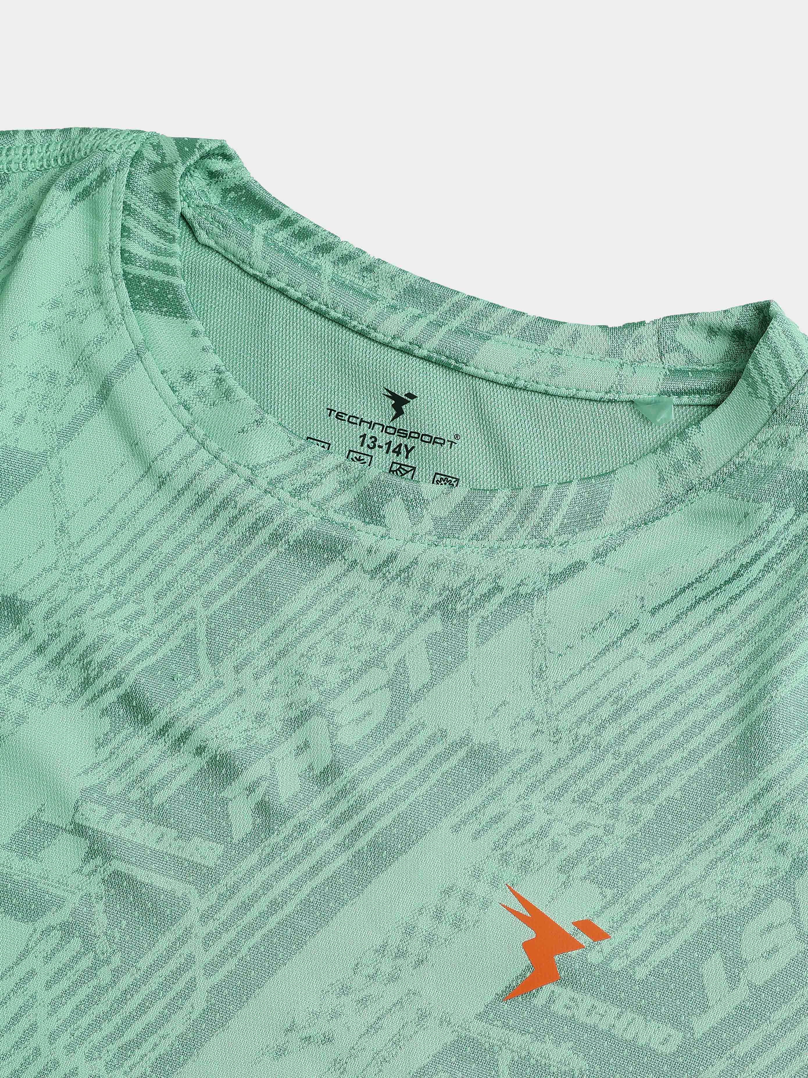 Boys Self Design Slim Fit Crew Neck T-shirt with DOUBLE COOL - Image 7