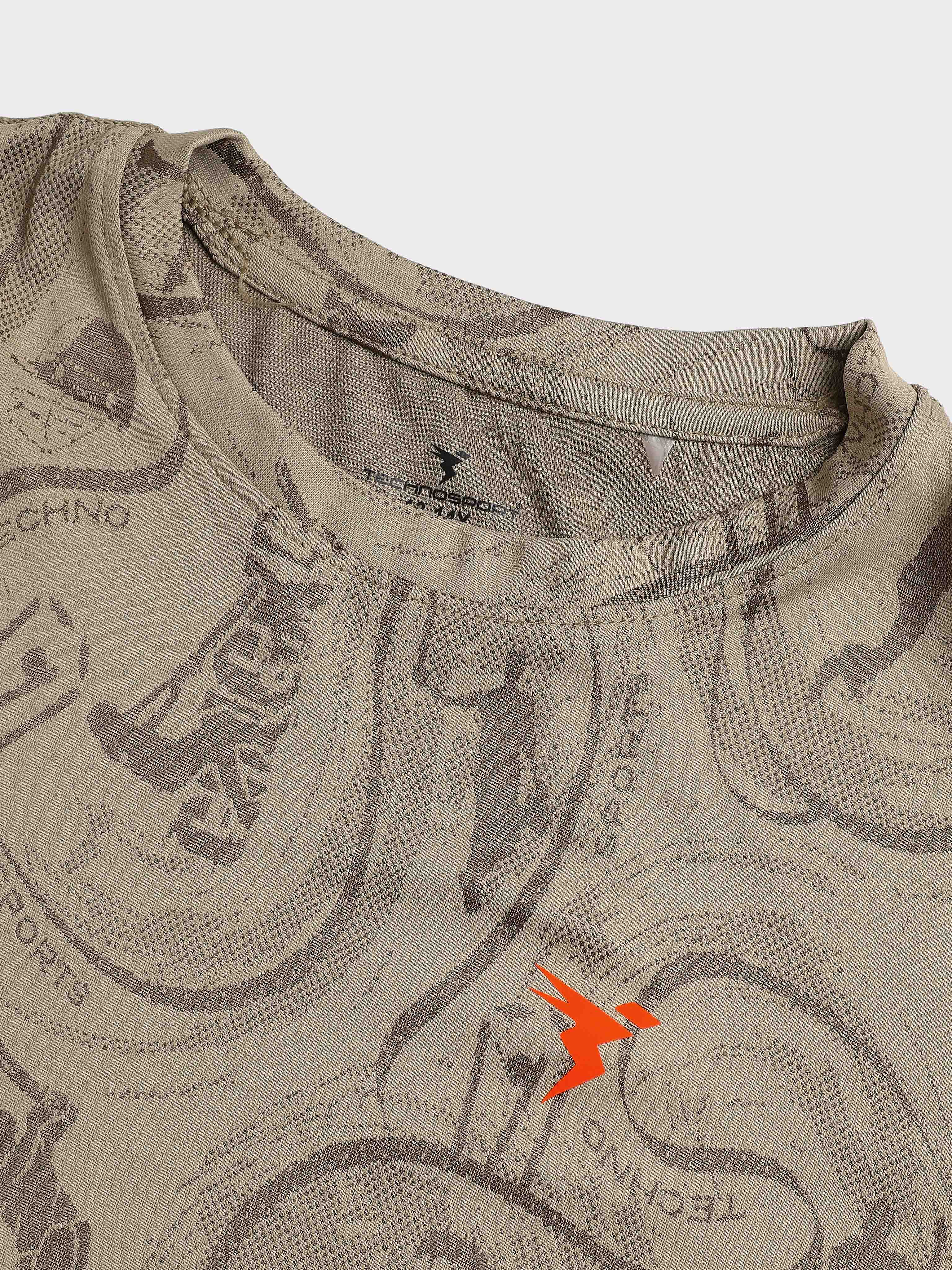Boys Self Design Slim Fit Crew Neck T-shirt with DOUBLE COOL - Image 7