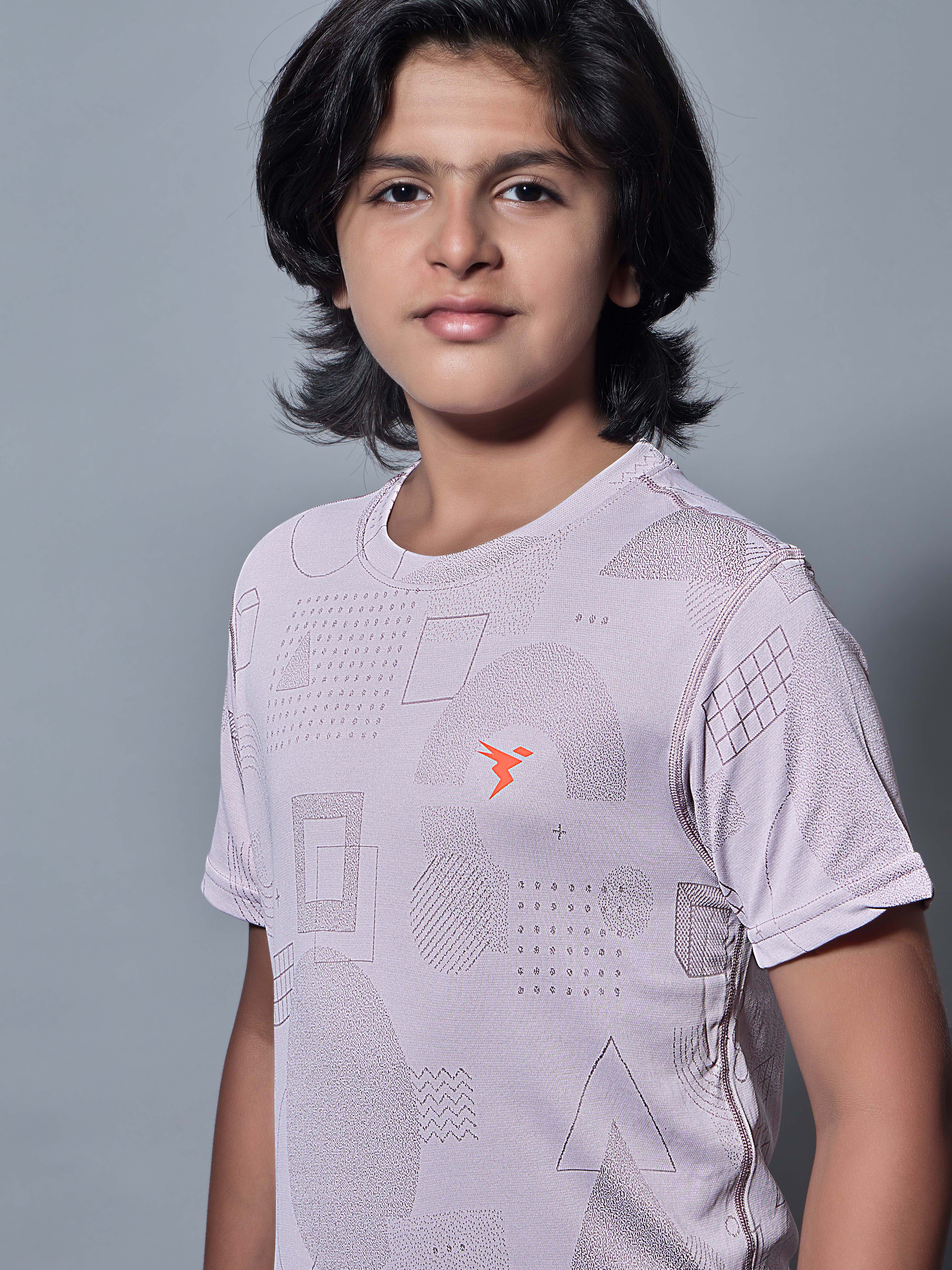 Boys Self Design Slim Fit Crew Neck T-shirt with DOUBLE COOL - Image 6