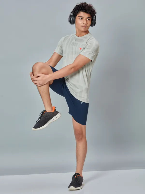 Boys Self Design Slim Fit Crew Neck T-shirt with DOUBLE COOL - Image 4