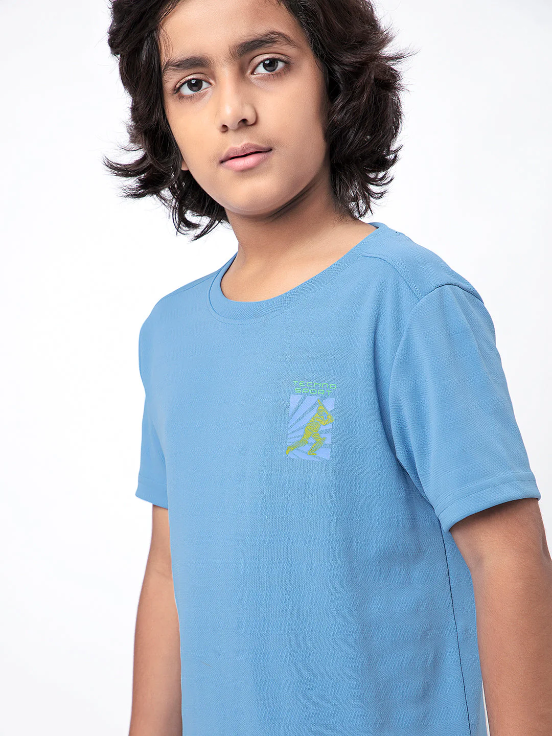 Boys Solid Slim Fit Crew Neck T-shirt with DOUBLE COOL - Image 6