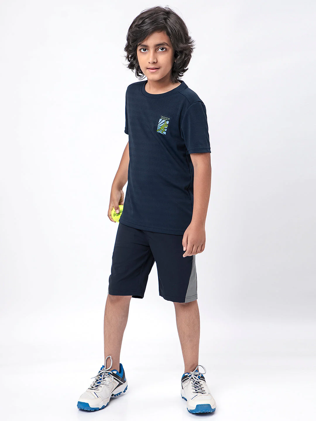 Boys Solid Slim Fit Crew Neck T-shirt with DOUBLE COOL - Image 2