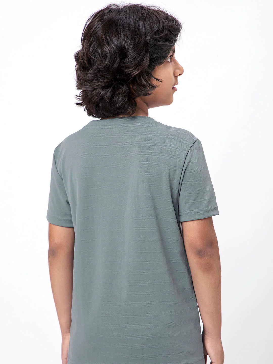 Boys Solid Slim Fit Crew Neck T-shirt with DOUBLE COOL - Image 2