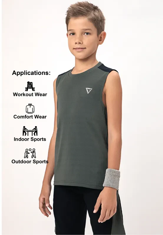 Boys Colorblock Slim Fit Crew Neck T-shirt with TECHNO COOL+ - Image 5