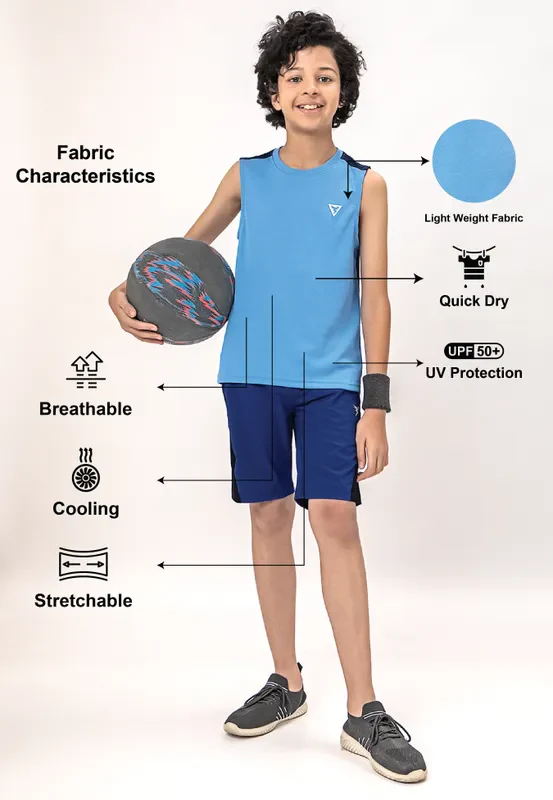Boys Colorblock Slim Fit Crew Neck T-shirt with TECHNO COOL+ - Image 3