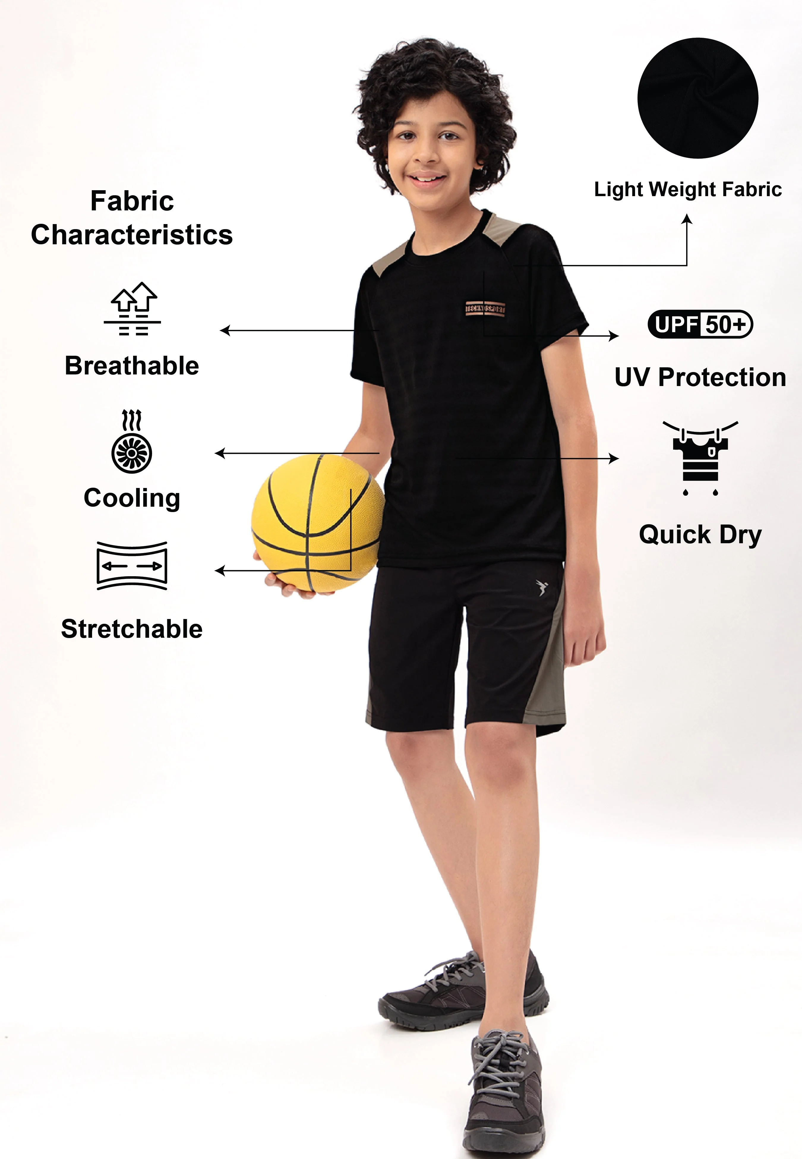 Boys Colorblock Slim Fit Crew Neck T-shirt with TECHNO COOL+ - Image 4