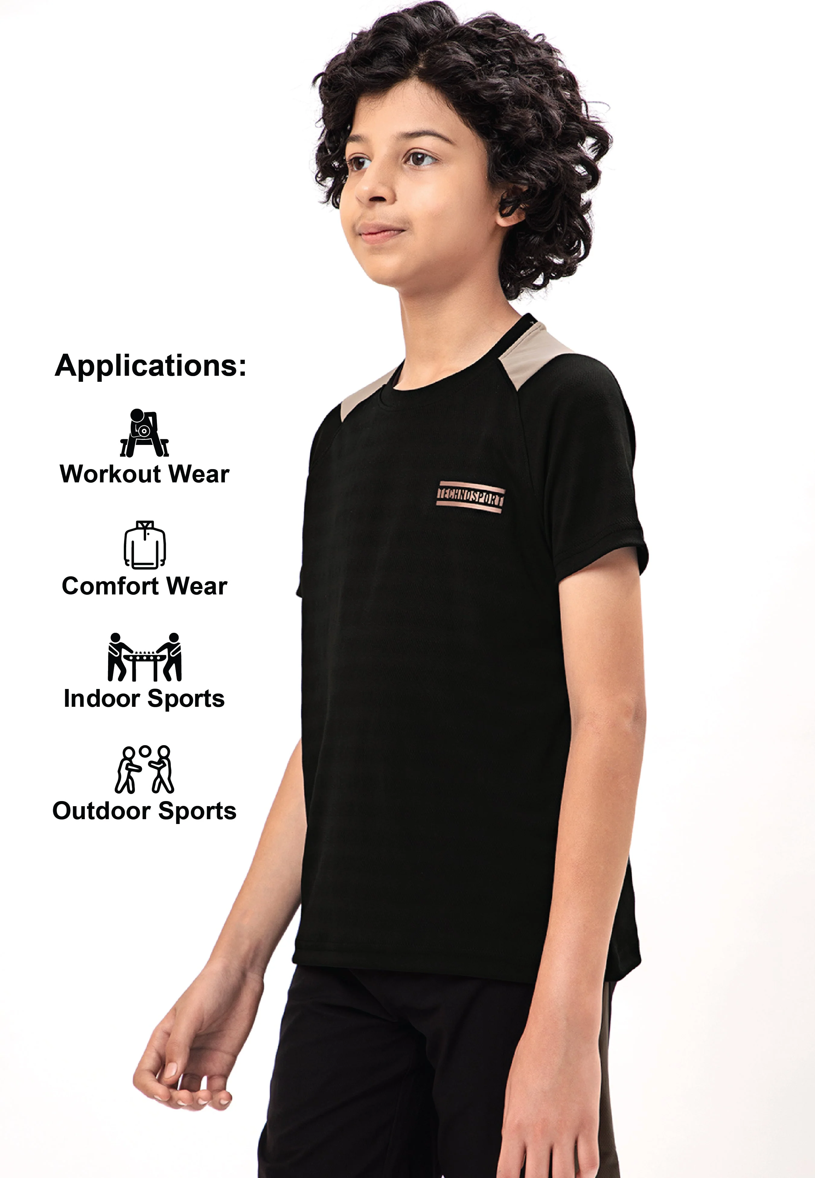 Boys Colorblock Slim Fit Crew Neck T-shirt with TECHNO COOL+ - Image 5