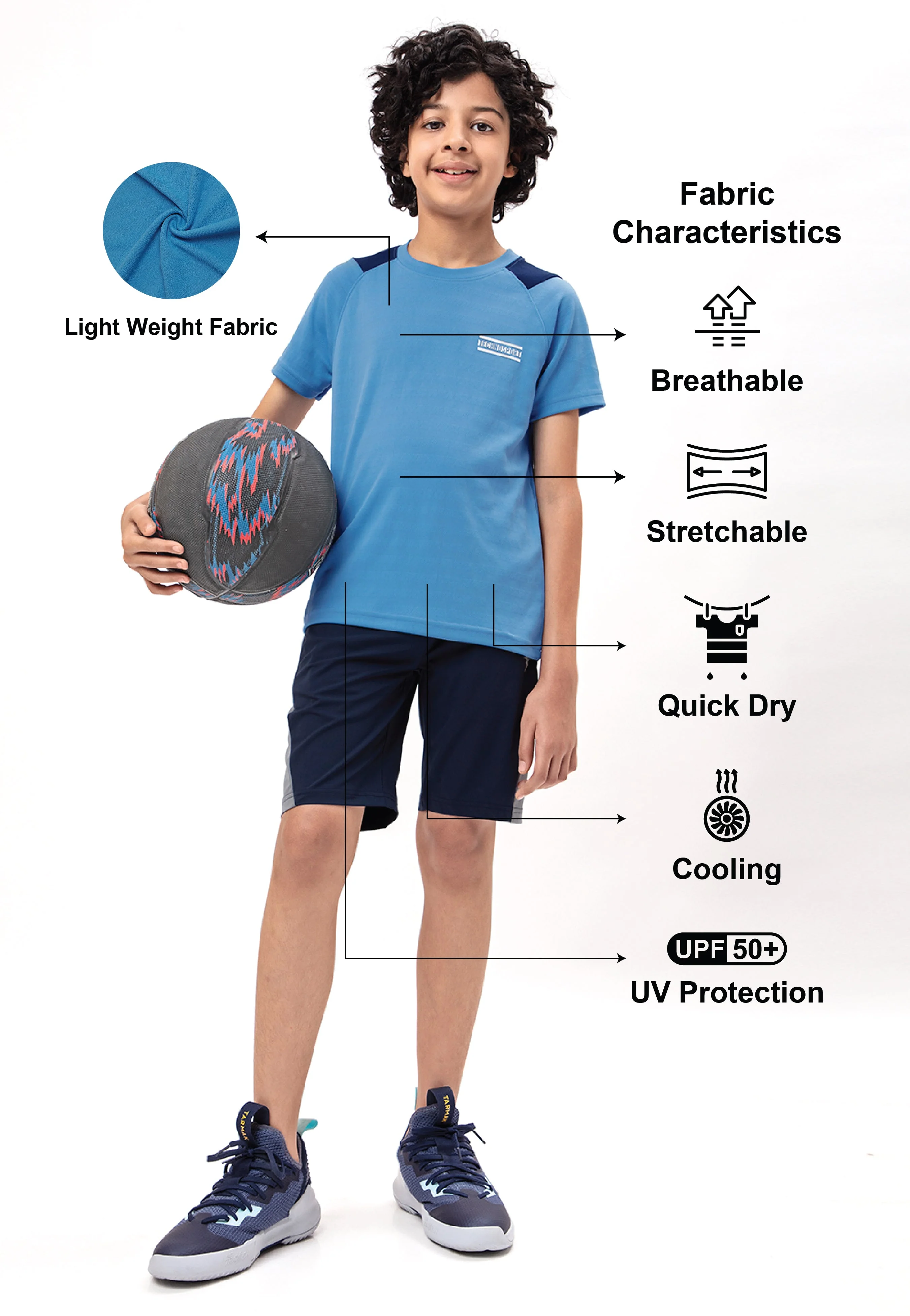 Boys Colorblock Slim Fit Crew Neck T-shirt with TECHNO COOL+ - Image 4