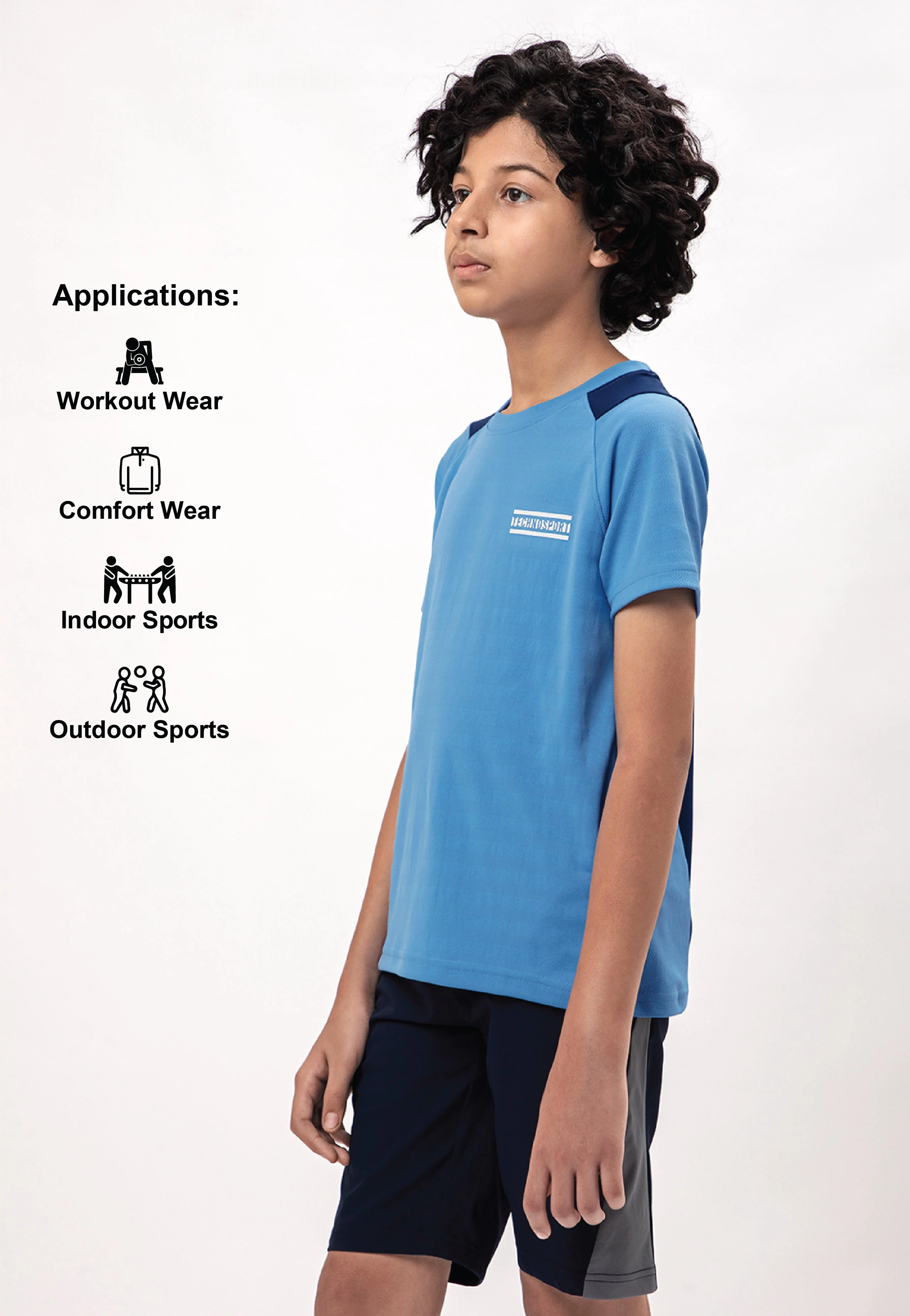 Boys Colorblock Slim Fit Crew Neck T-shirt with TECHNO COOL+ - Image 5