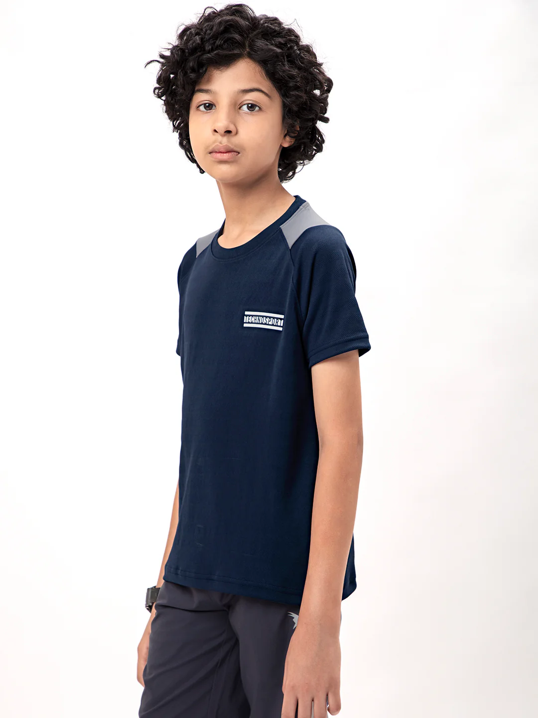 Boys Colorblock Slim Fit Crew Neck T-shirt with TECHNO COOL+ - Image 3