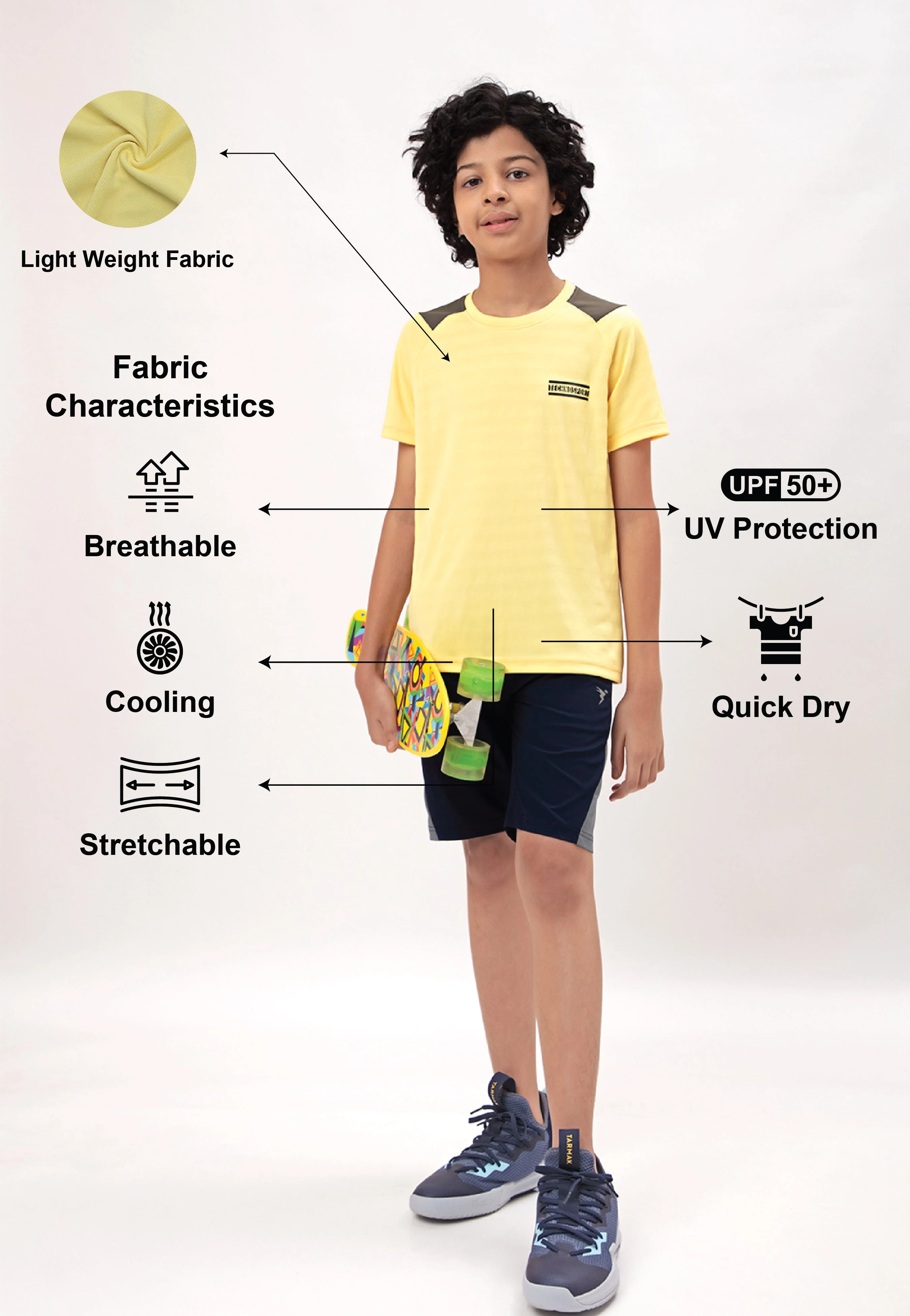 Boys Colorblock Slim Fit Crew Neck T-shirt with TECHNO COOL+ - Image 5