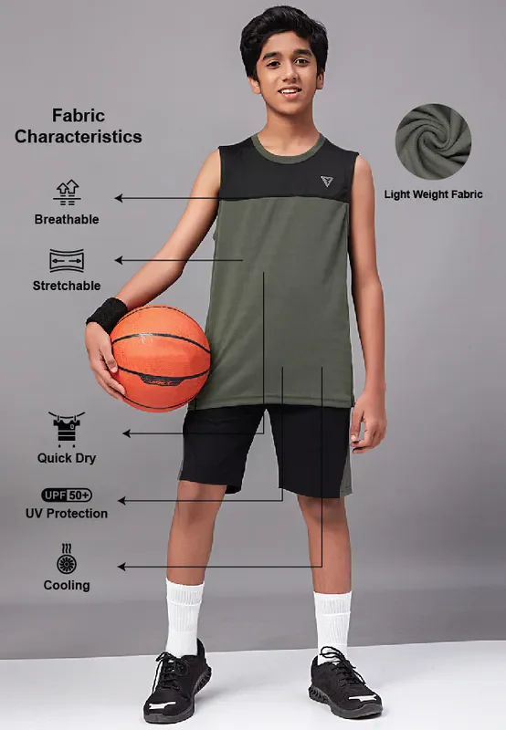 Boys Colorblock Slim Fit Crew Neck T-shirt with TECHNO GUARD - Image 4