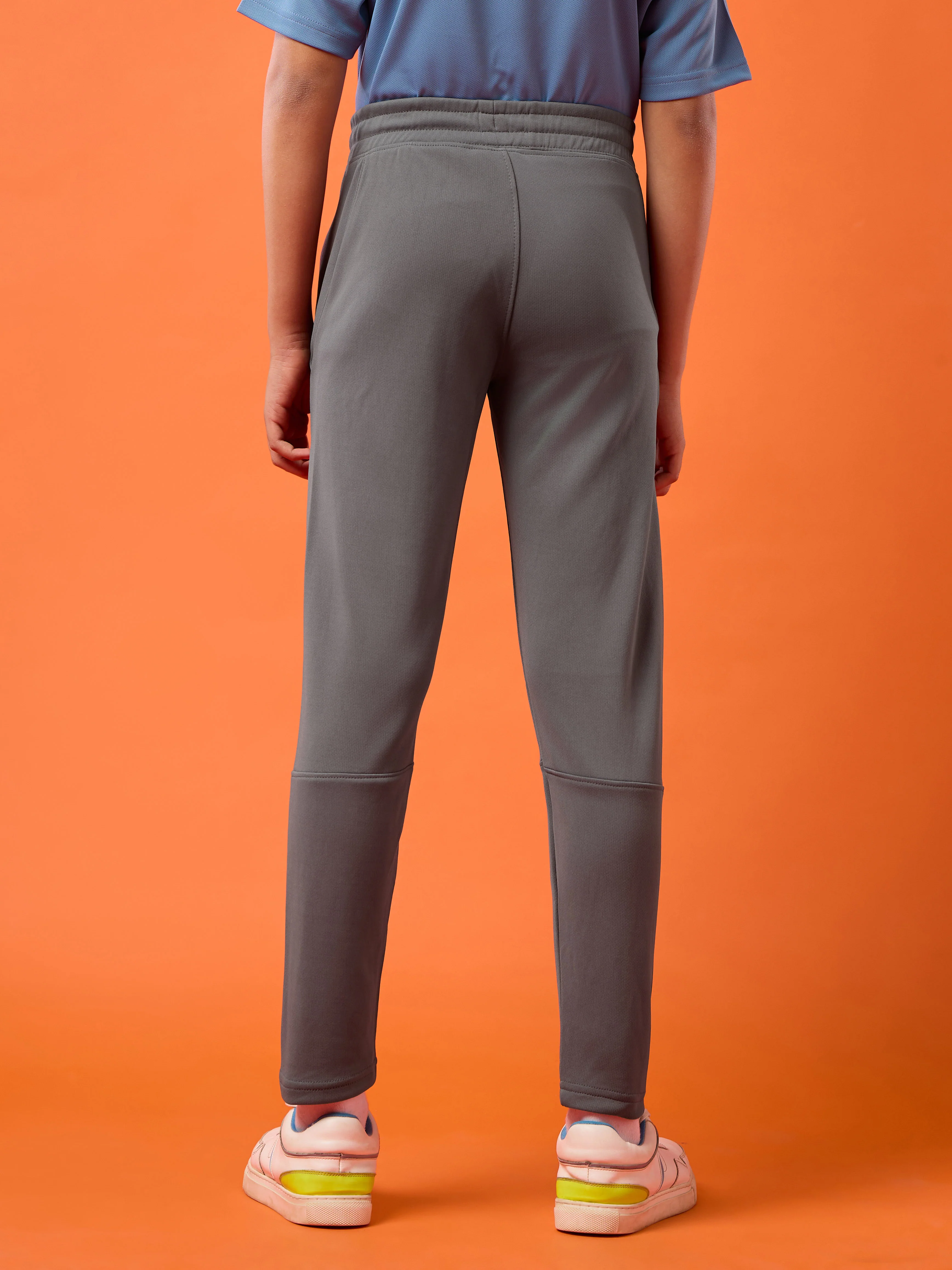Boys Solid Slim Fit Trackpants with TECHNO GUARD - Image 3