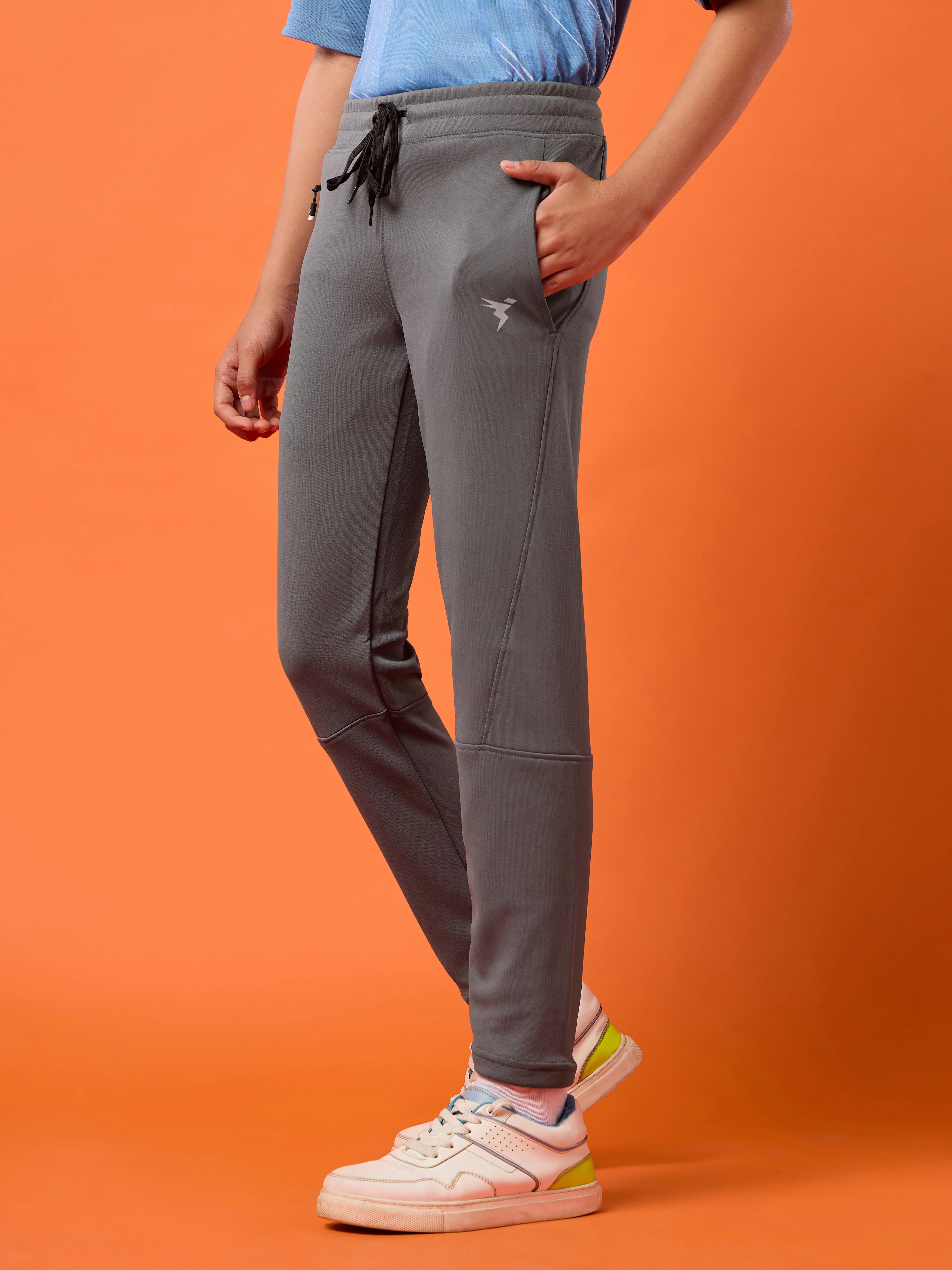Boys Solid Slim Fit Trackpants with TECHNO GUARD - Image 4