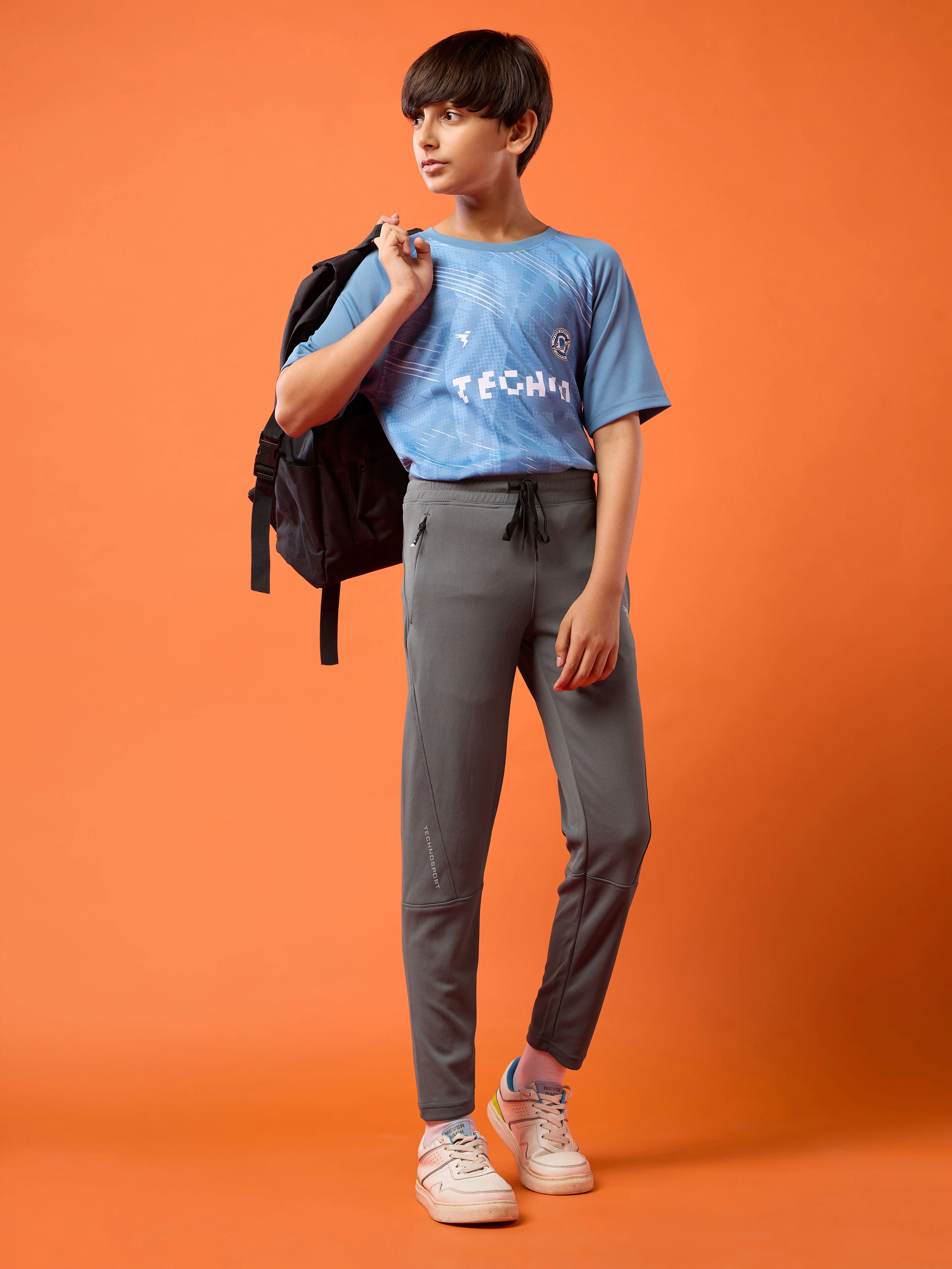 Boys Solid Slim Fit Trackpants with TECHNO GUARD - Image 5