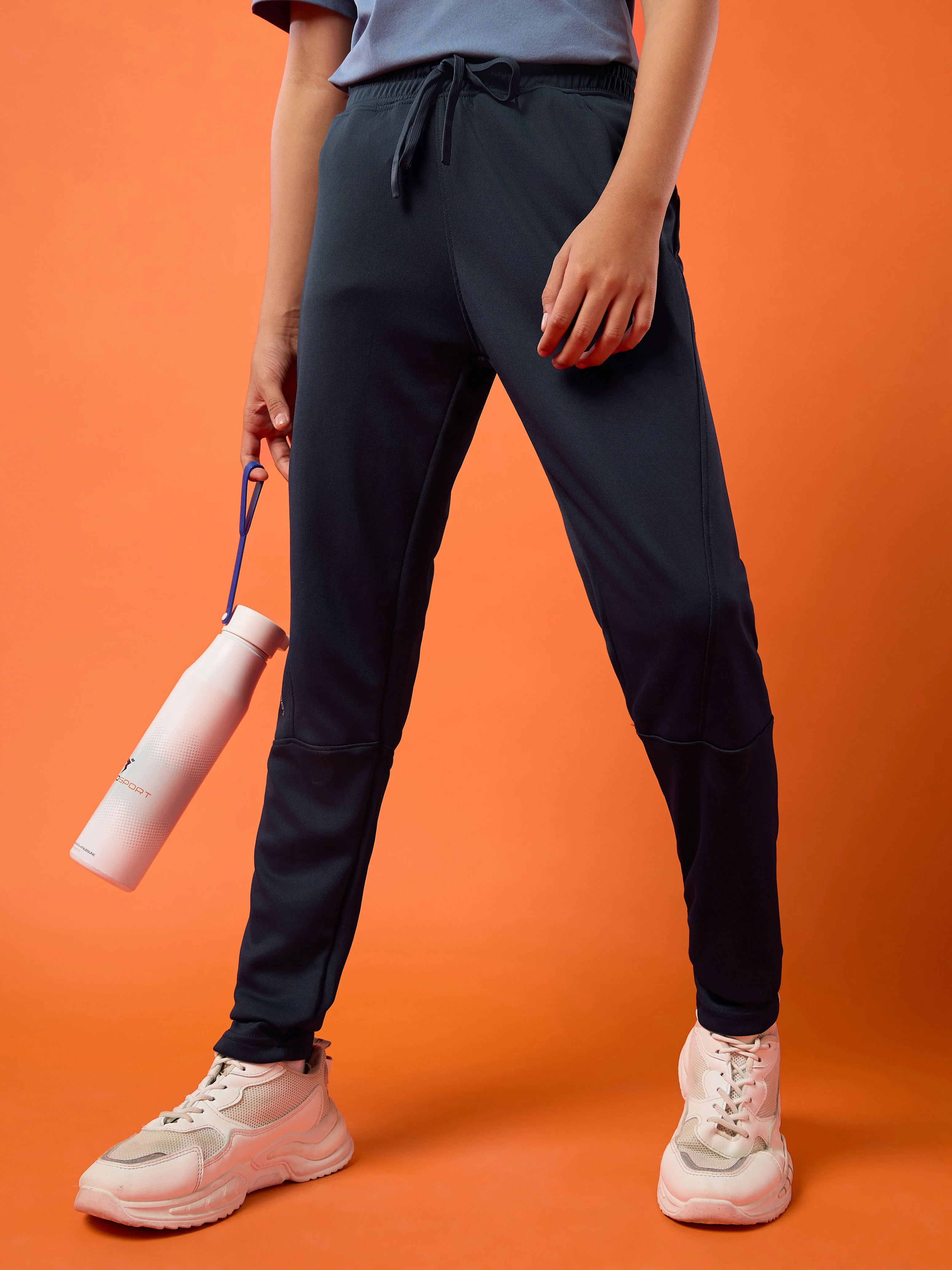 Boys Solid Slim Fit Trackpants with TECHNO GUARD