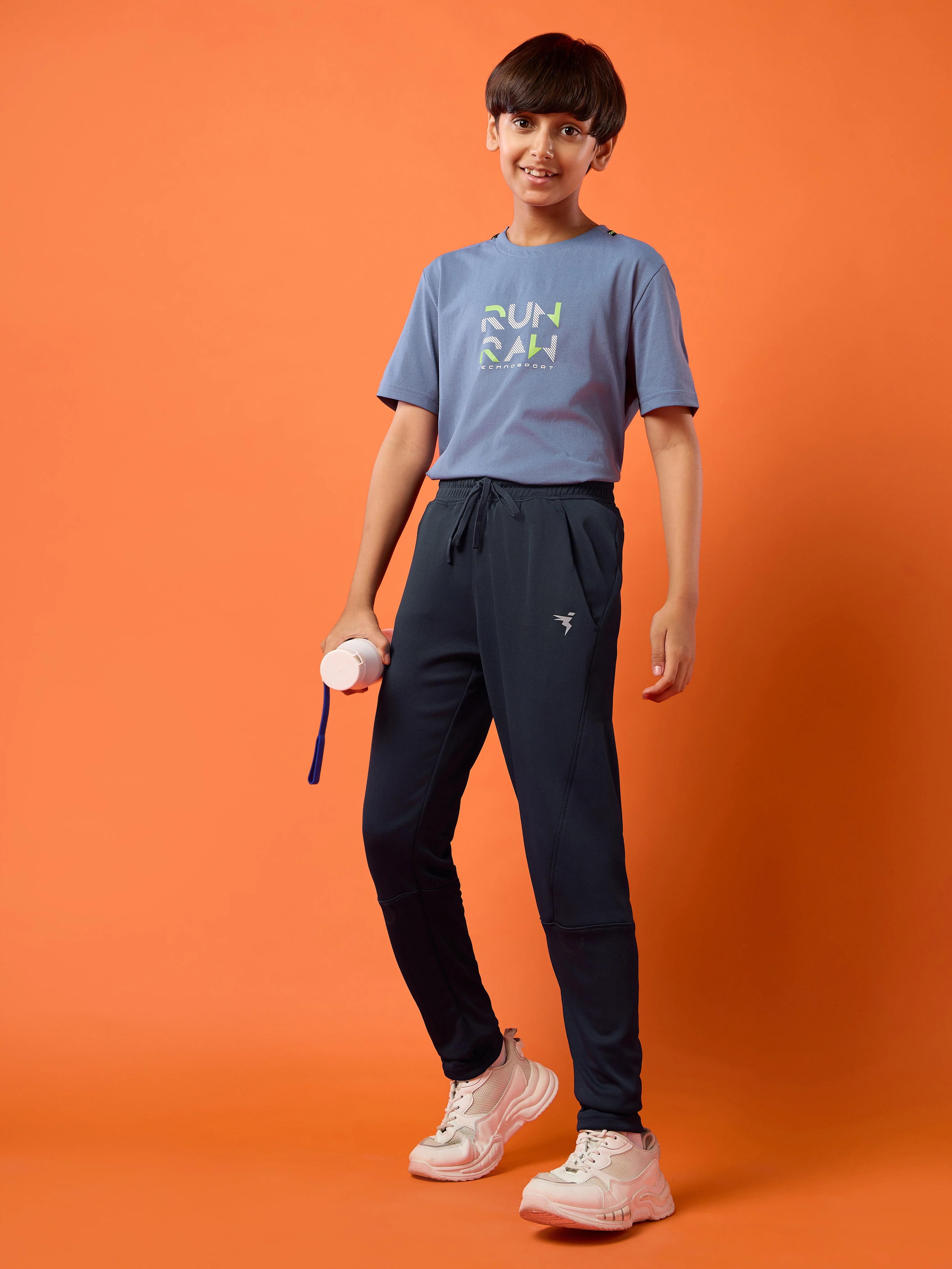 Boys Solid Slim Fit Trackpants with TECHNO GUARD - Image 5