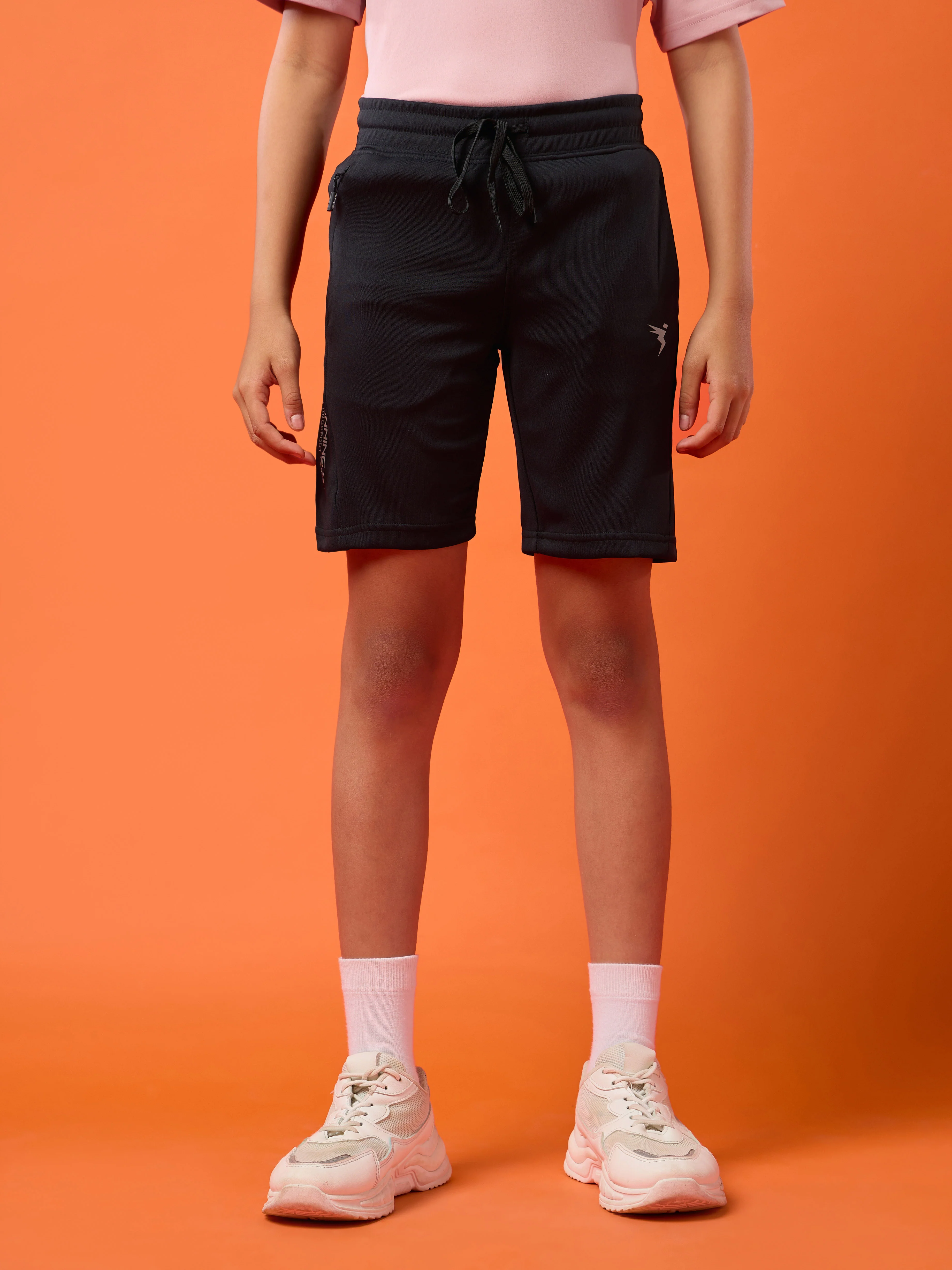 Boys Solid Slim Fit Shorts with TECHNO GUARD - Image 2
