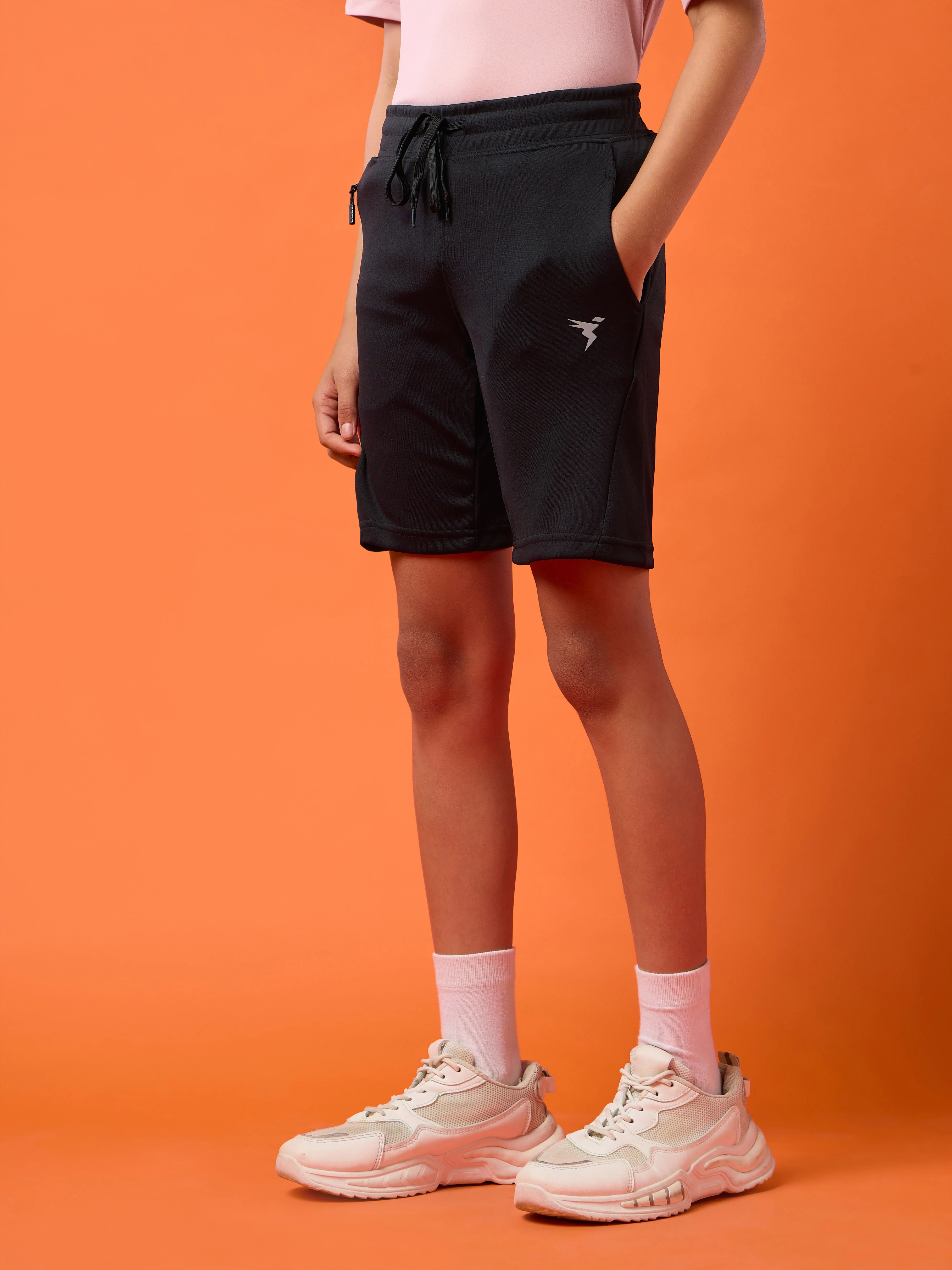 Boys Solid Slim Fit Shorts with TECHNO GUARD - Image 4