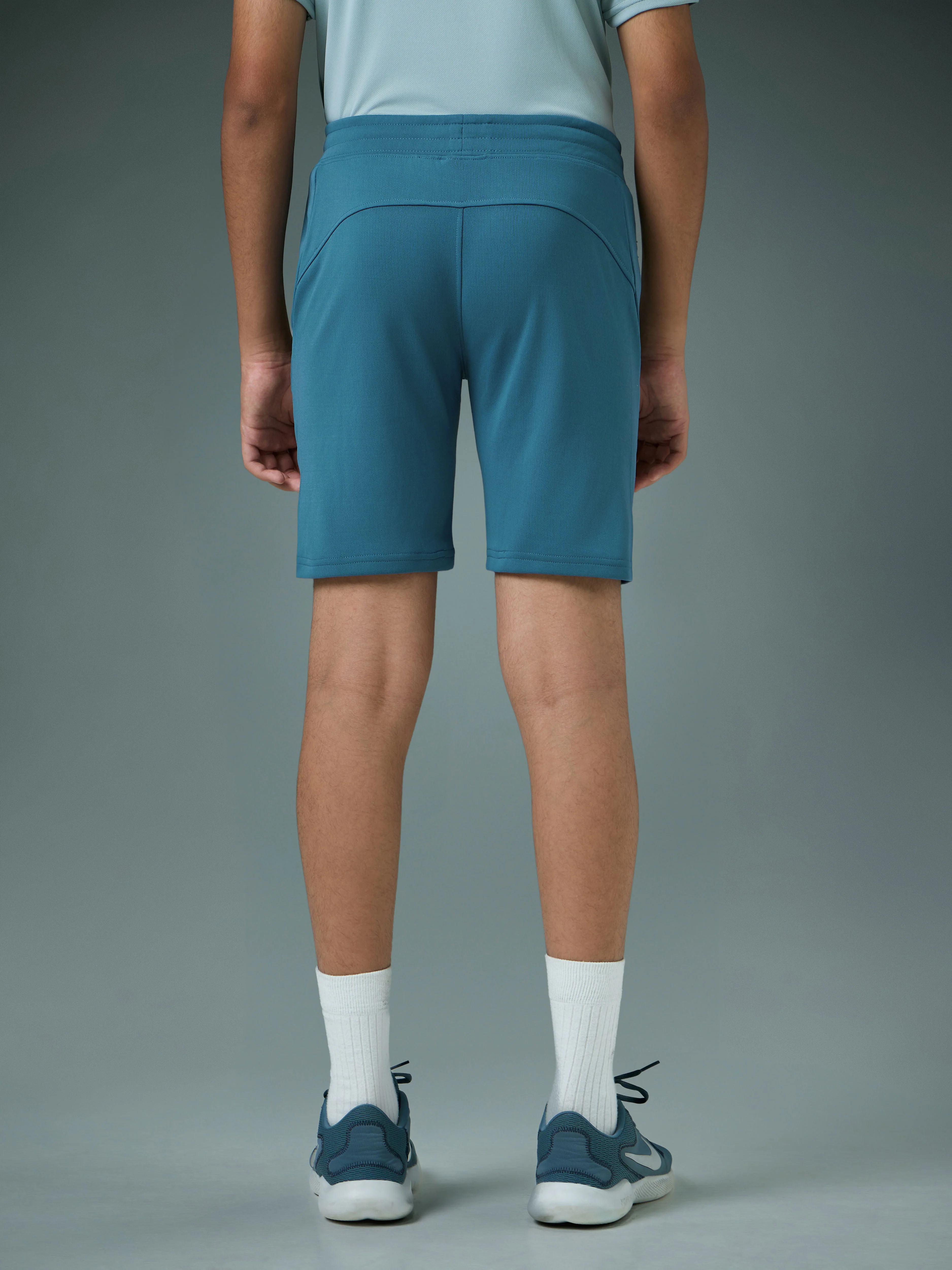 Boys Solid Slim Fit Shorts with TECHNO GUARD - Image 3