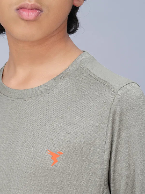 Boys Melange Slim Fit Crew Neck T-shirt with DOUBLE COOL - Image 5