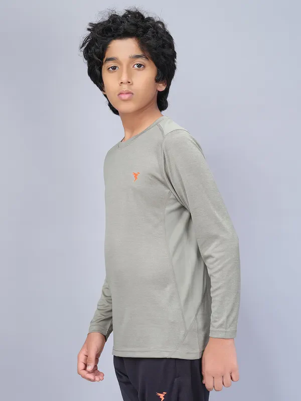 Boys Melange Slim Fit Crew Neck T-shirt with DOUBLE COOL - Image 8