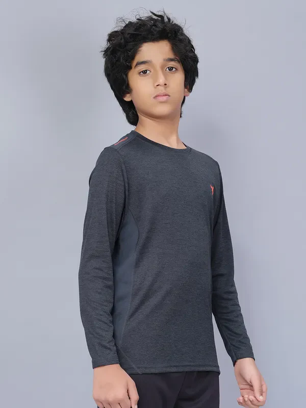 Boys Melange Slim Fit Crew Neck T-shirt with DOUBLE COOL - Image 7
