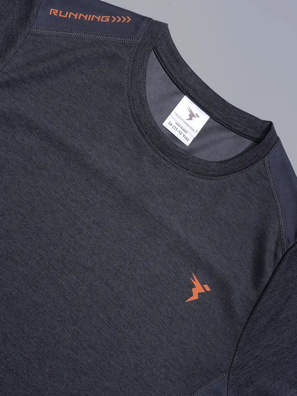 Boys Melange Slim Fit Crew Neck T-shirt with DOUBLE COOL - Image 9