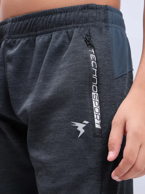 Boys Melange Slim Fit Trackpants with TECHNO GUARD - Image 4