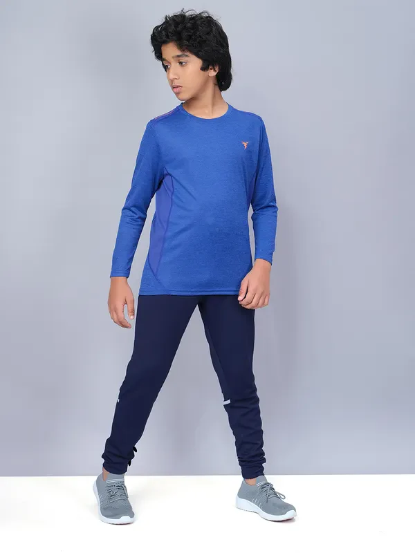 Boys Melange Slim Fit Crew Neck T-shirt with DOUBLE COOL - Image 3