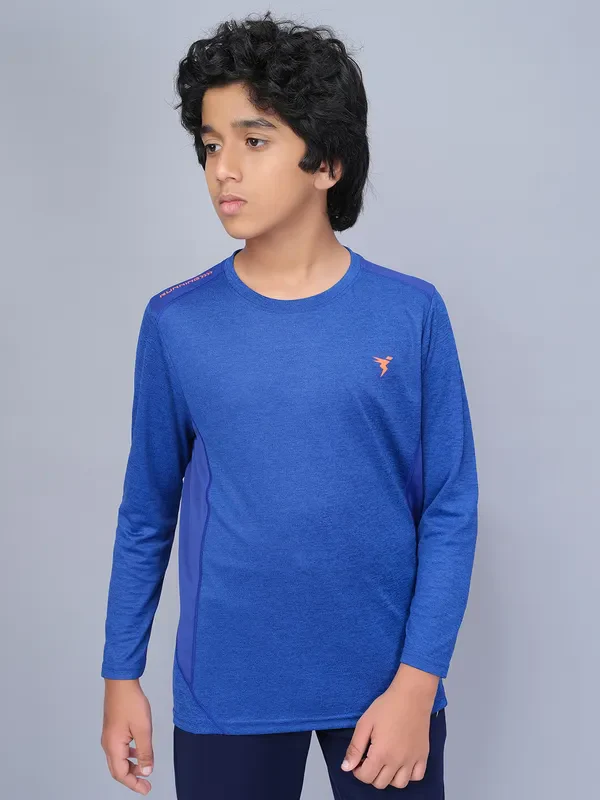 Boys Melange Slim Fit Crew Neck T-shirt with DOUBLE COOL - Image 5