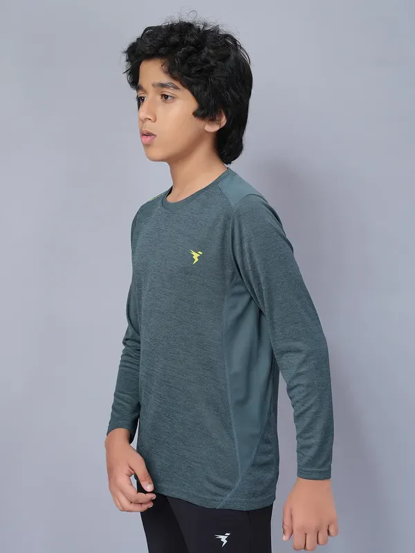 Boys Melange Slim Fit Crew Neck T-shirt with DOUBLE COOL - Image 6