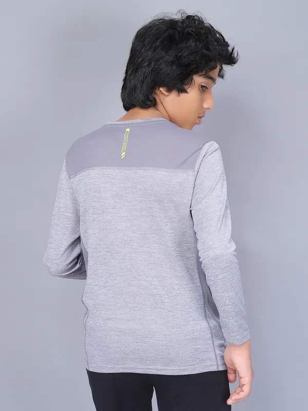 Boys Melange Slim Fit Crew Neck T-shirt with DOUBLE COOL - Image 4