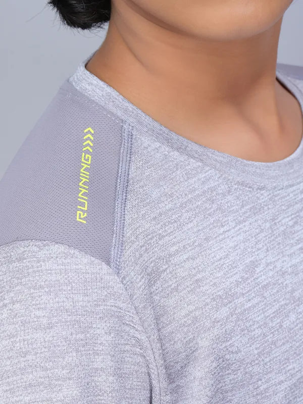 Boys Melange Slim Fit Crew Neck T-shirt with DOUBLE COOL - Image 6