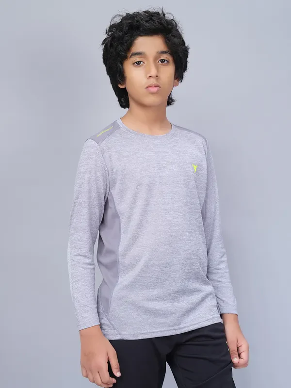 Boys Melange Slim Fit Crew Neck T-shirt with DOUBLE COOL - Image 7